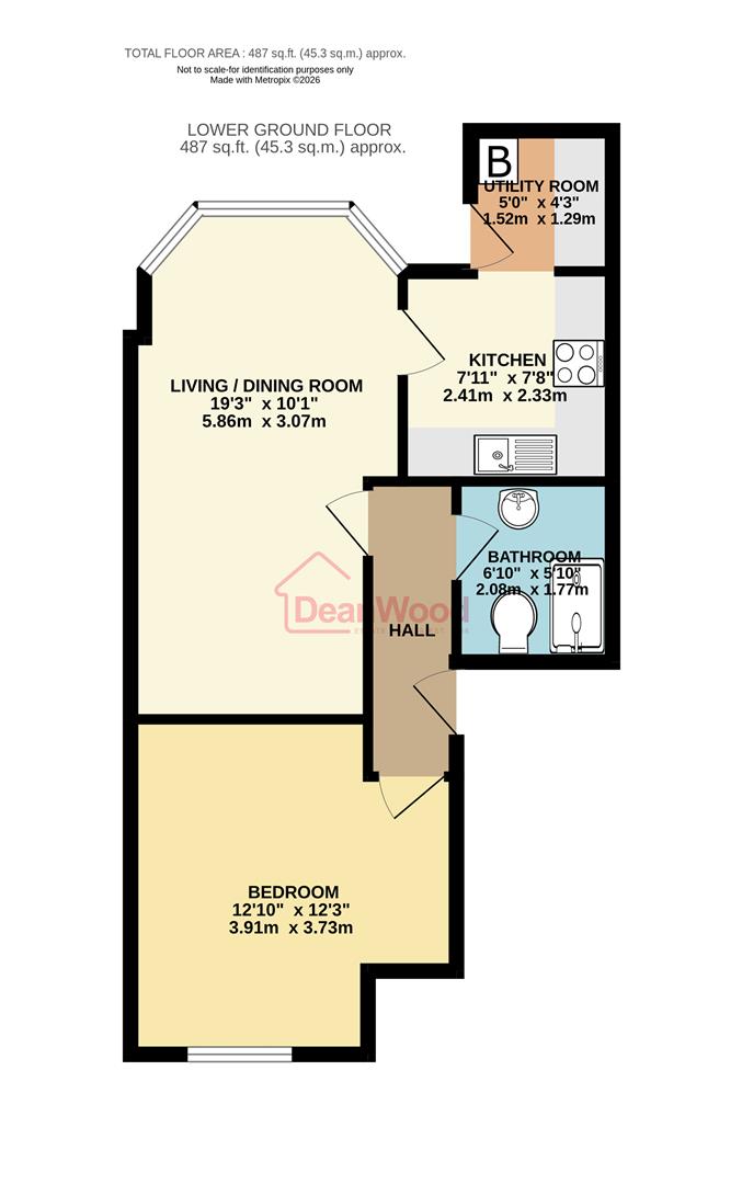 Floorplan - Apartment. 1, Palm Court, 2 Derby Terrace, Douglas, Isle of Man. - Plan 1 of 1