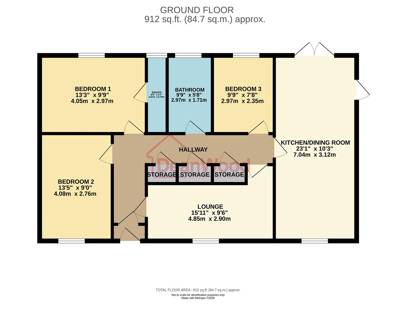 Floorplan - 9 The Kirkway, Onchan. - Plan 1 of 1