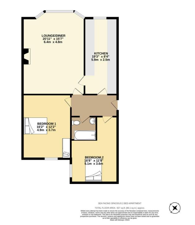 Floorplan - Apartment 14 Isle of Alanis, Ramsey. - Plan 1 of 1