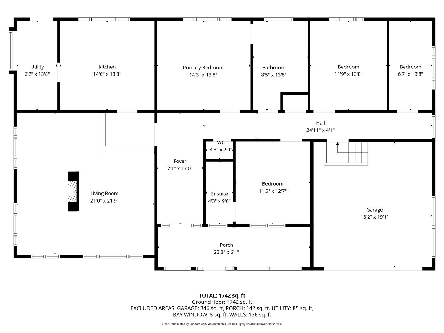 Floorplan - 13 Highfield Crescent, Onchan. - Plan 1 of 1