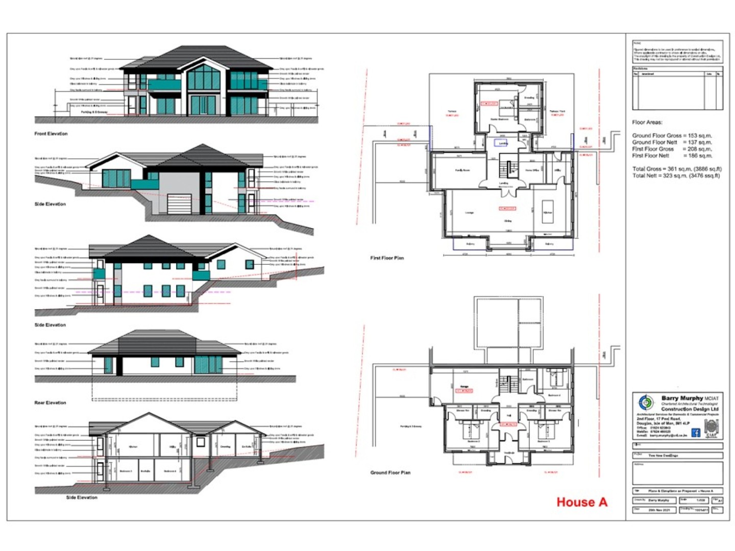 Floorplan - Plot 1 (New Build), Laxey, IM4 7PN. - Plan 1 of 2