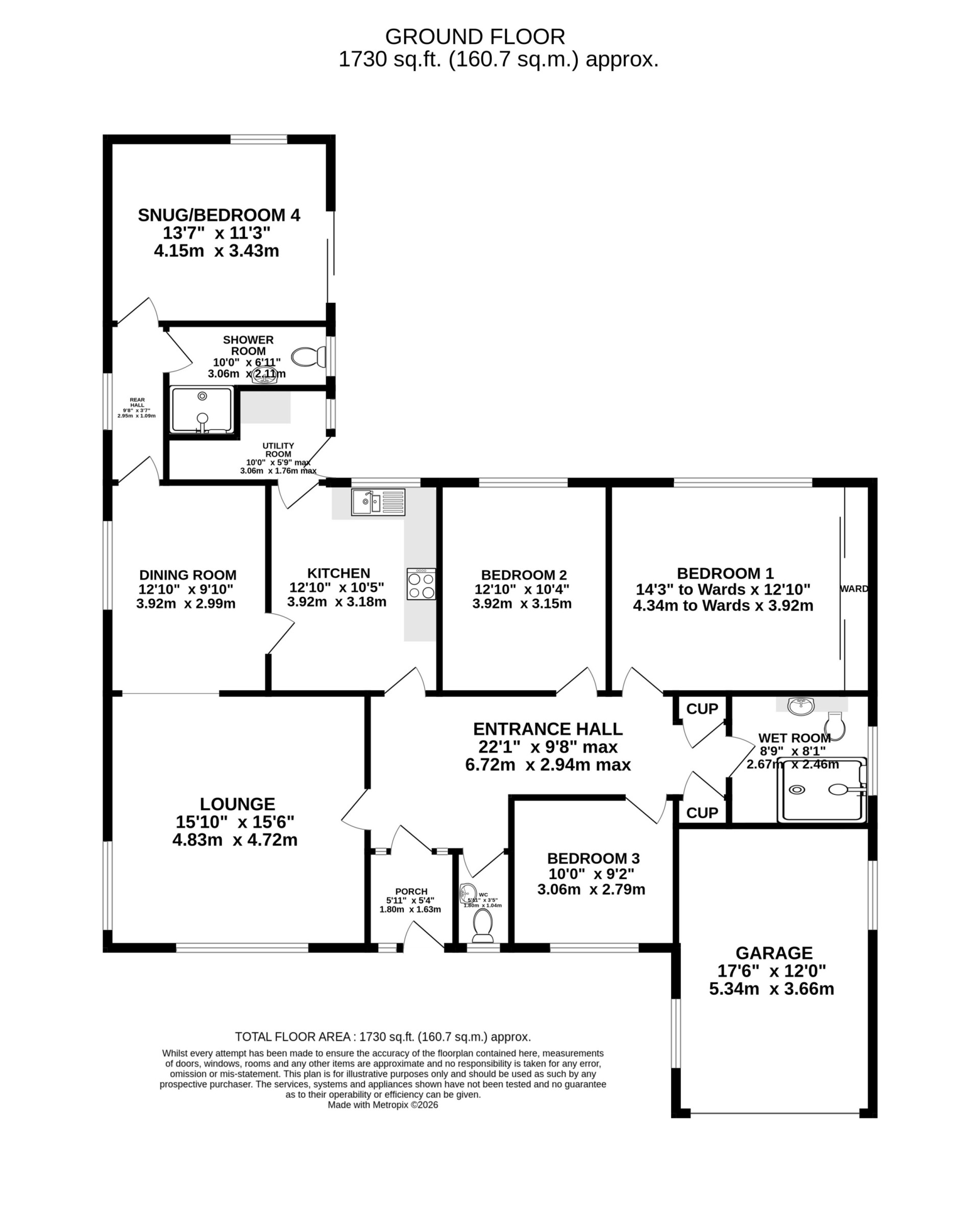 Floorplan - 64 Ballagarey Road, Glen Vine, IM4 4EF. - Plan 1 of 1