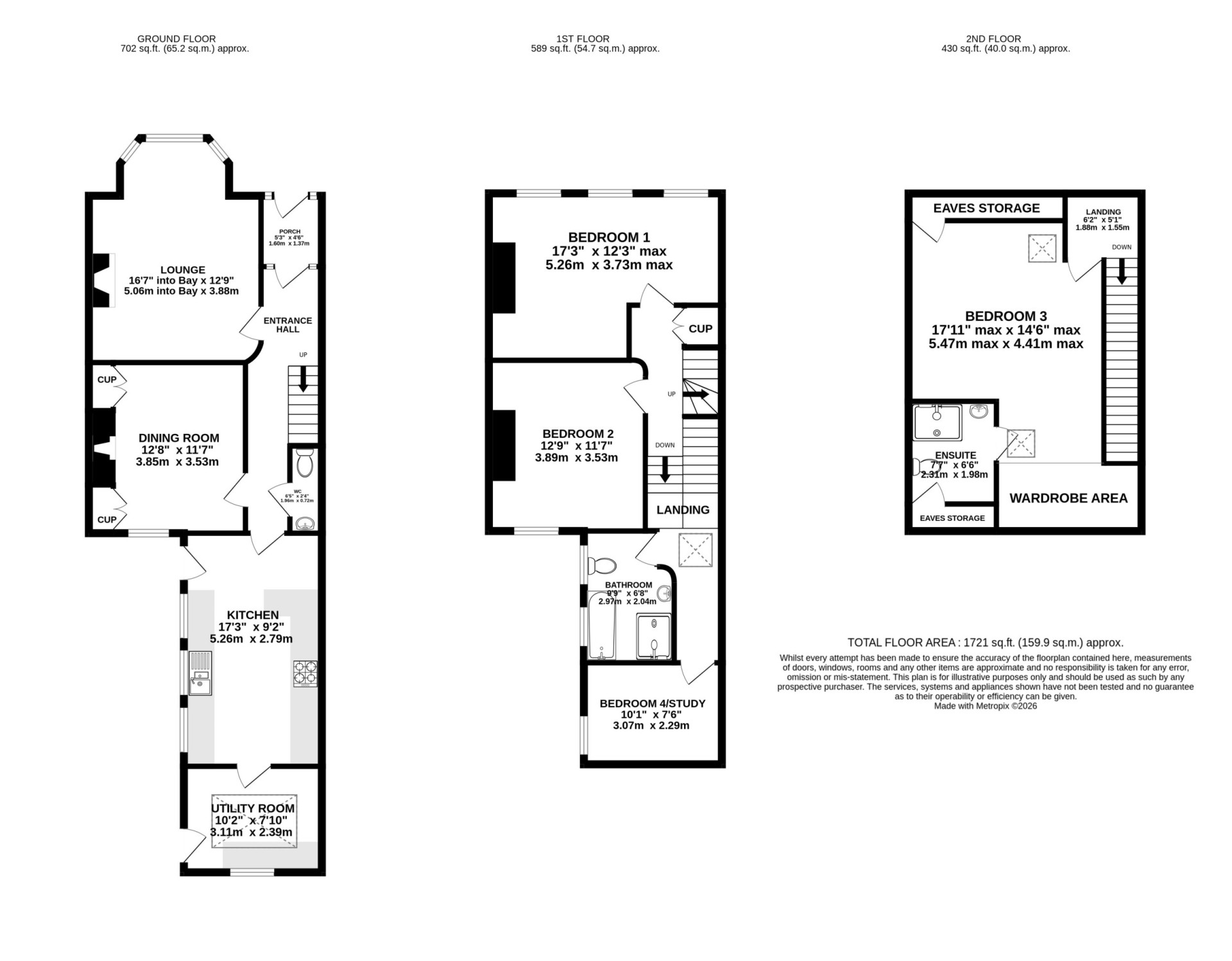 Floorplan - 4 Thorny Road + Single Garage, Douglas, IM2 5ED. - Plan 1 of 1