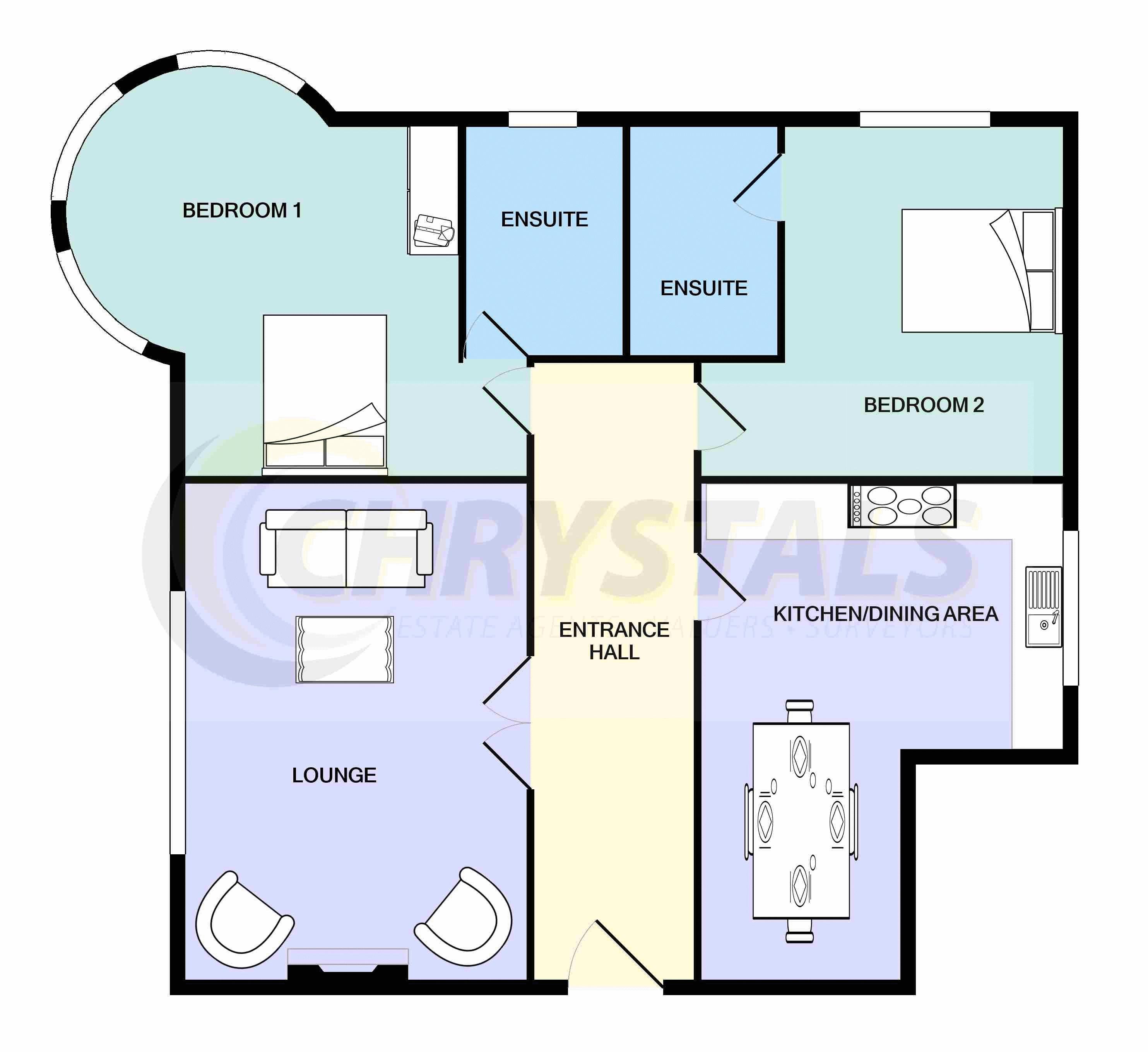 Floorplan - 4 The Point Apartments, Port St Mary IM9 5EG. - Plan 1 of 1