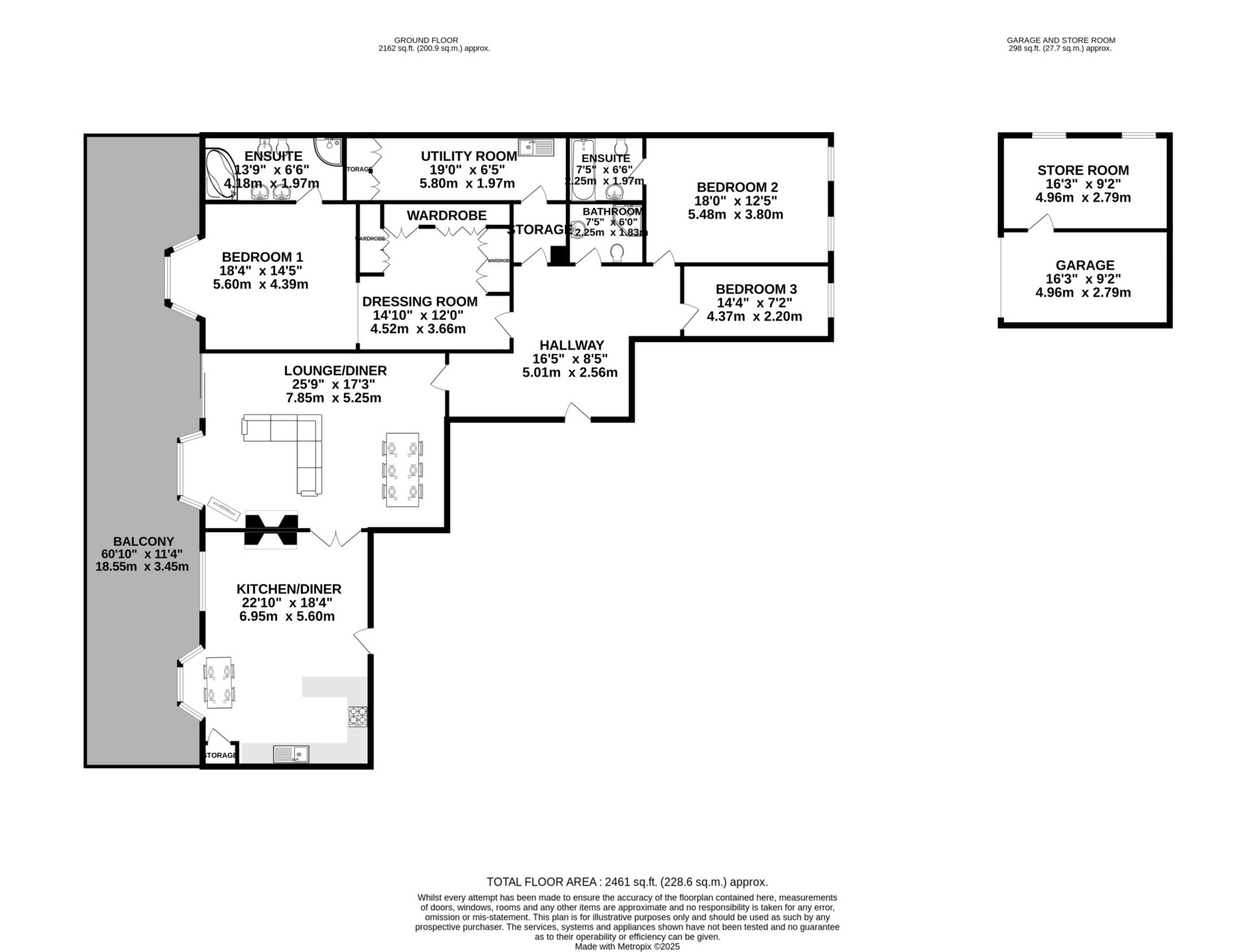 Floorplan - Apt. 21 The Fountains, Ballure Promenade, Ramsey, IM8 1NN. - Plan 1 of 1