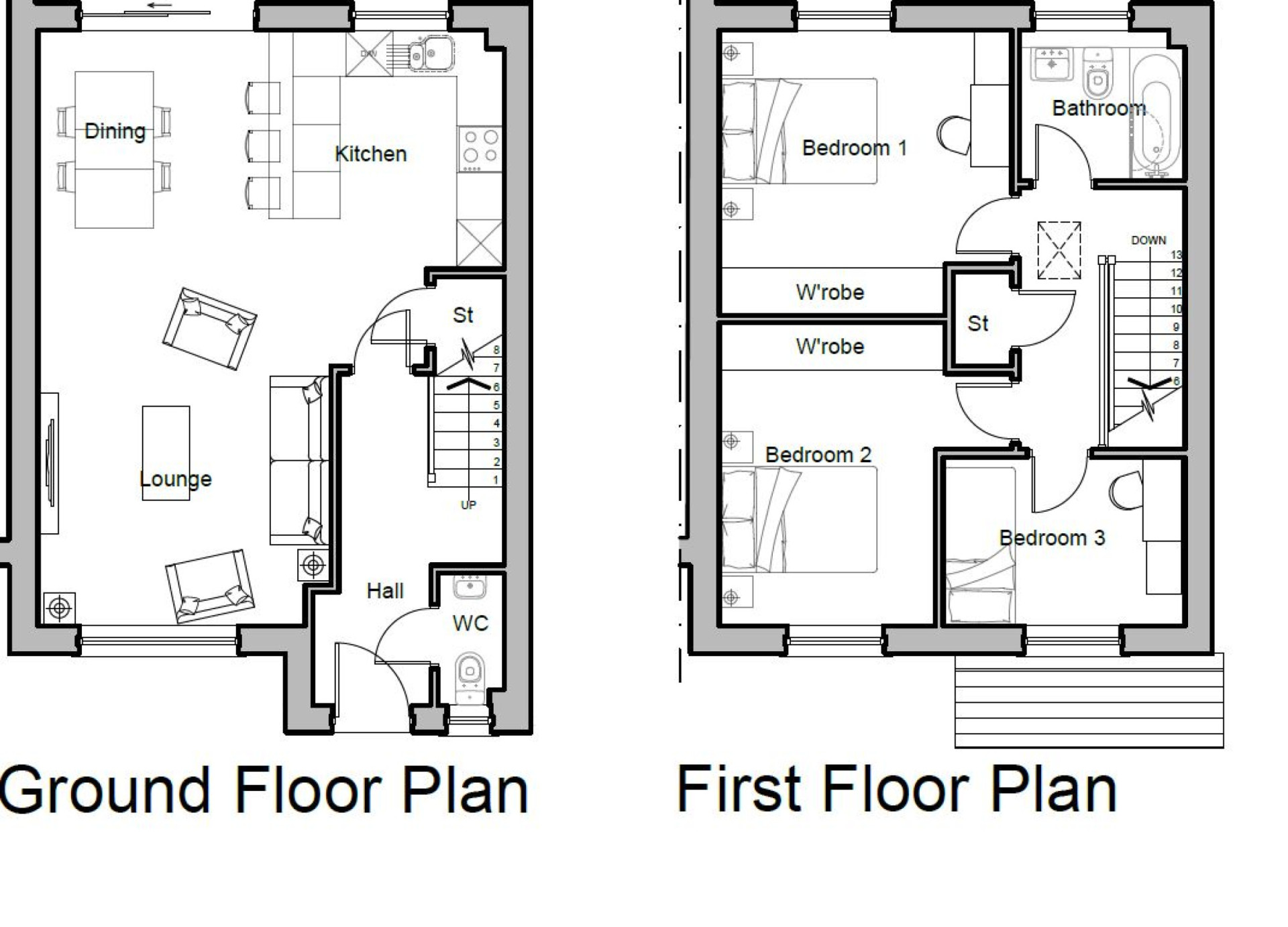 Floorplan - Plot 3 Oatlands, Oatlands Road, Andreas, IM7 4ER. - Plan 1 of 1