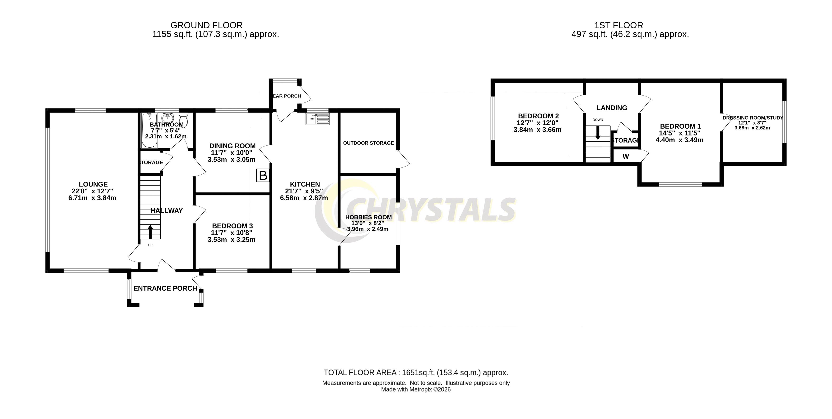 Floorplan - Reayrt Marrey, Garth Avenue Surby, Port Erin IM9 6QU. - Plan 1 of 1