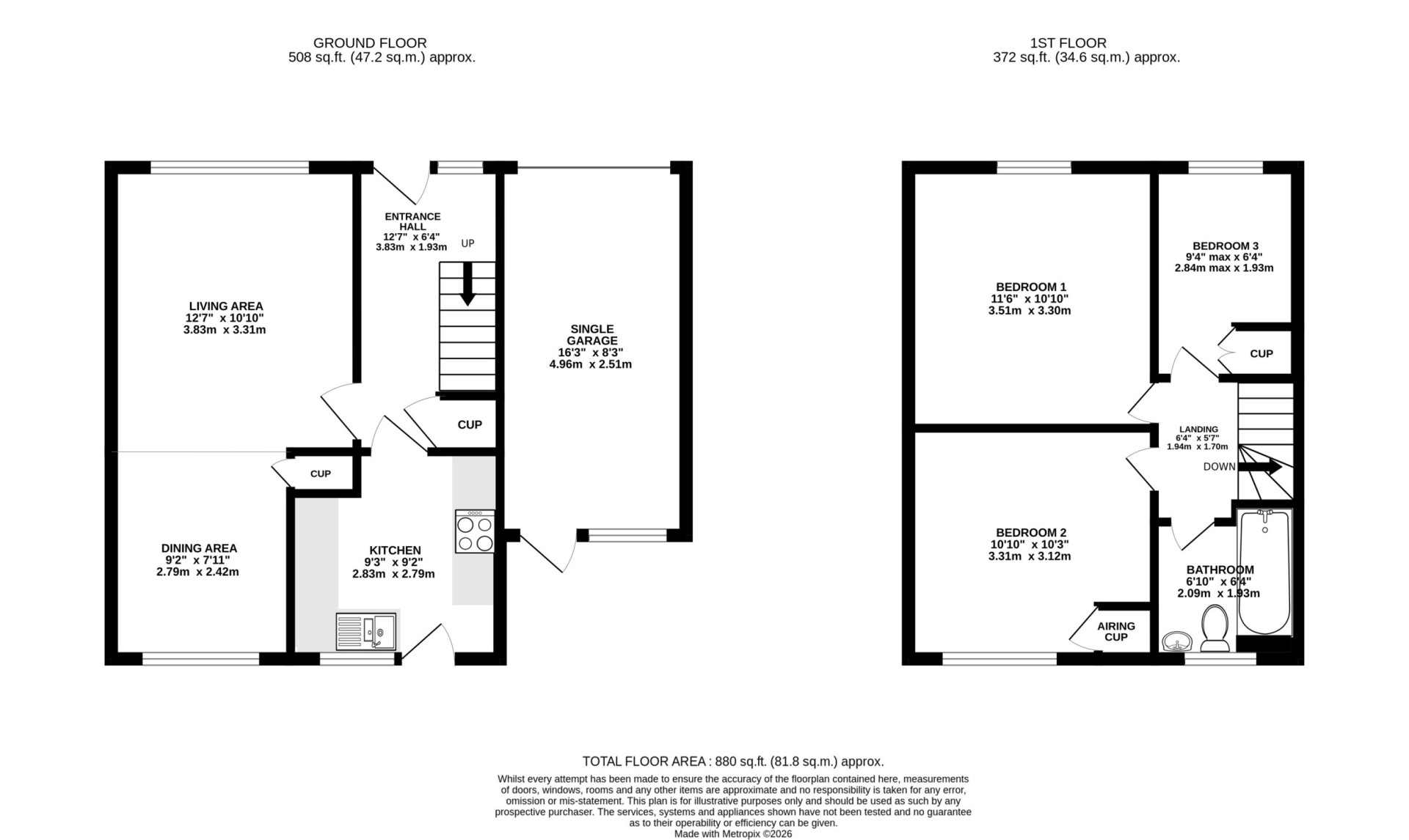 Floorplan - 56 Derwent Drive, Lakeside Gardens, Onchan, IM3 2DA. - Plan 1 of 1