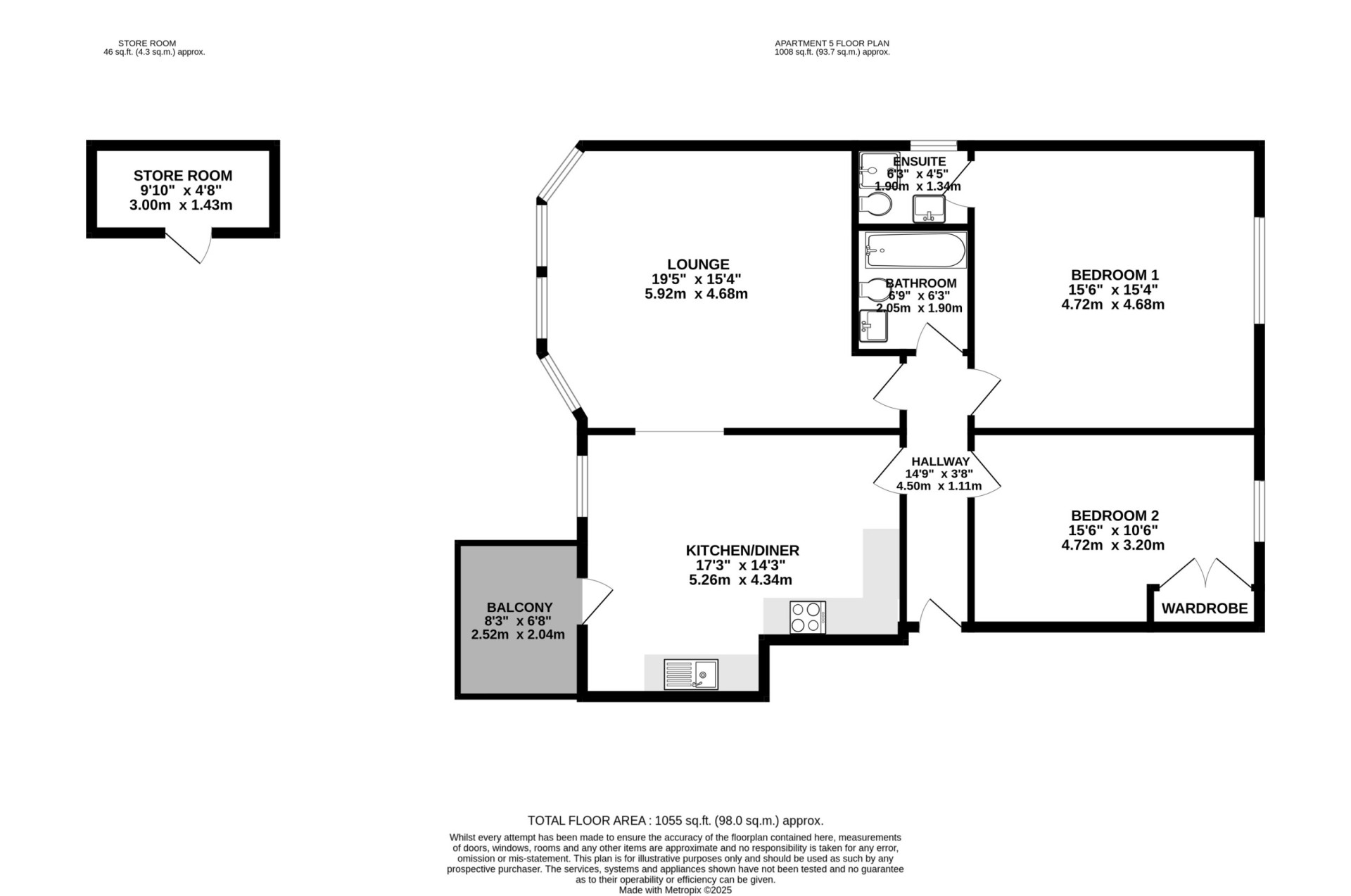 Floorplan - 5, The Waterfront, Mooragh Promenade, Ramsey, IM8 3AW. - Plan 1 of 1