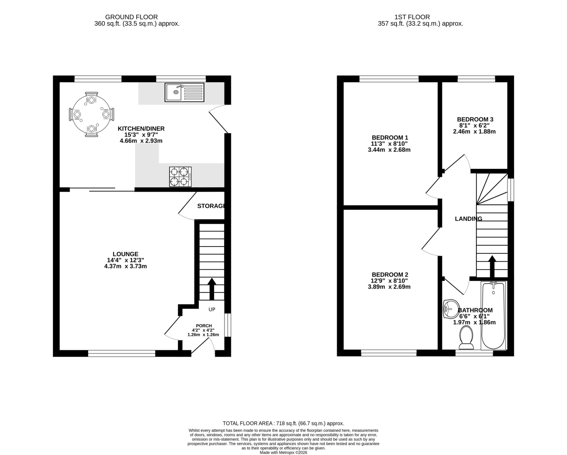 Floorplan - 14 Little Meddow, Andreas, IM7 4HY. - Plan 1 of 1