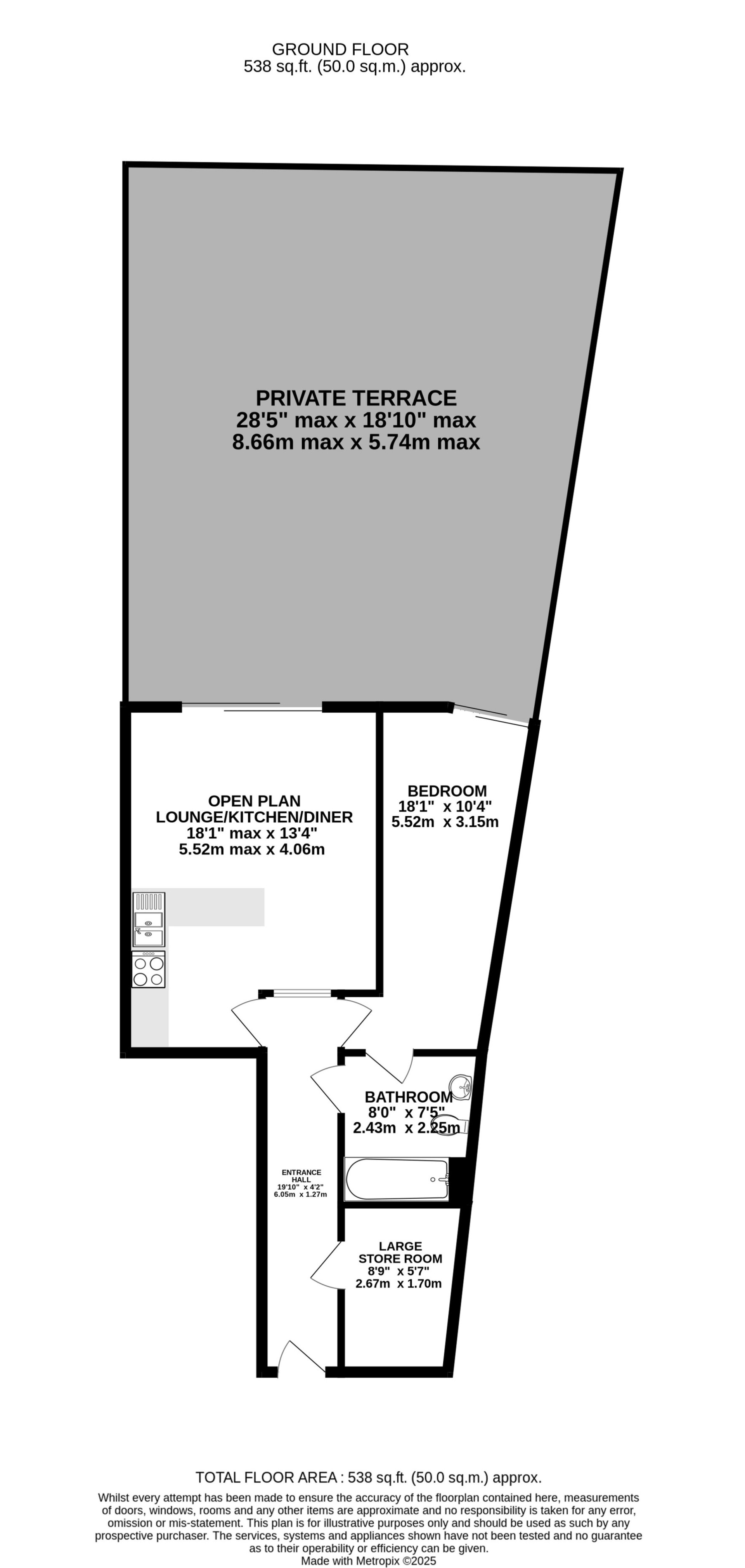 Floorplan - Apt. 62 Majestic Apartments + Single Garage, King Edward Road, Onchan, IM3 2BE. - Plan 1 of 1