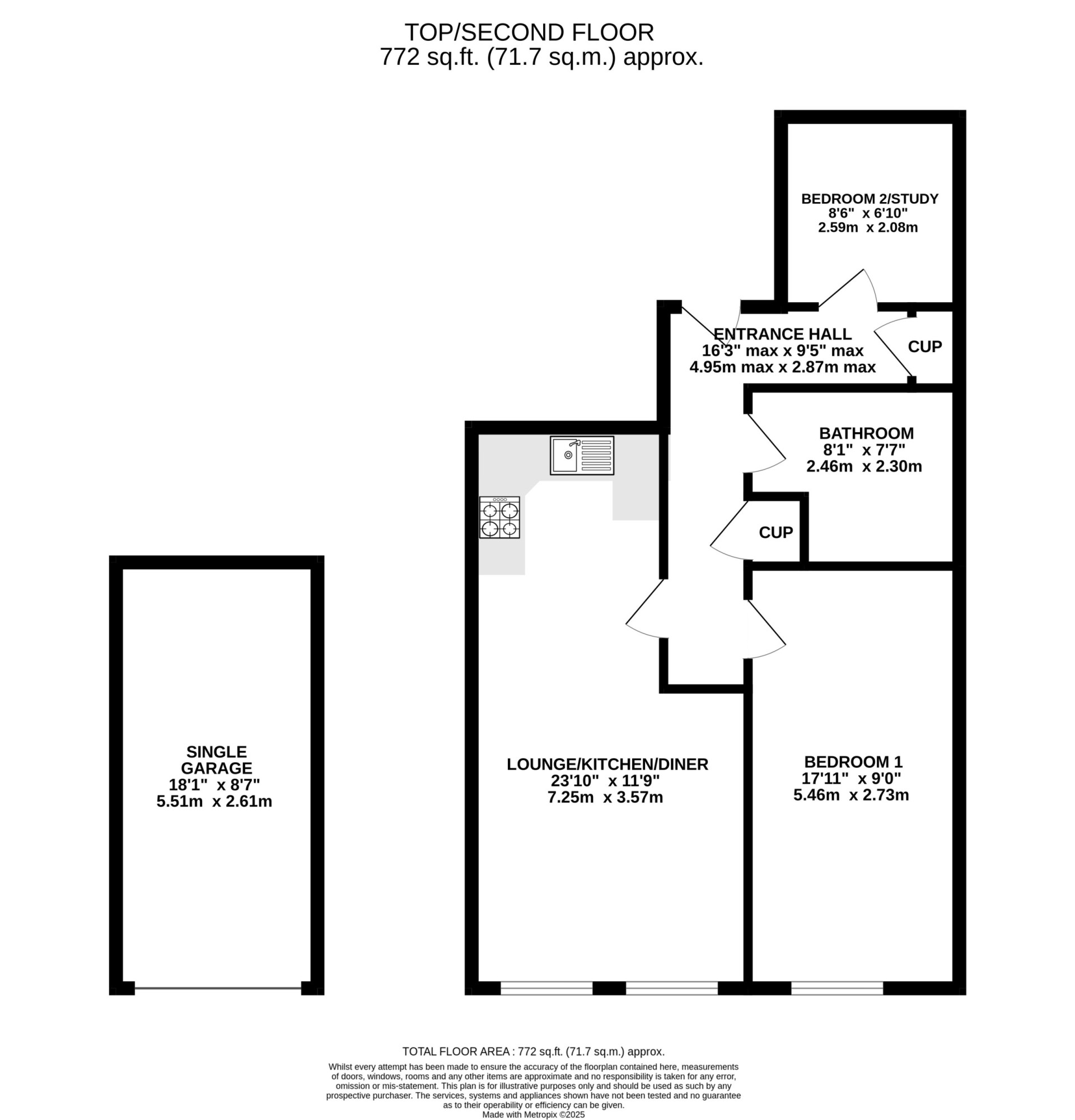Floorplan - Apt. 8 Harris View Apartments, Mona Terrace, Douglas, IM1 3NA. - Plan 1 of 1