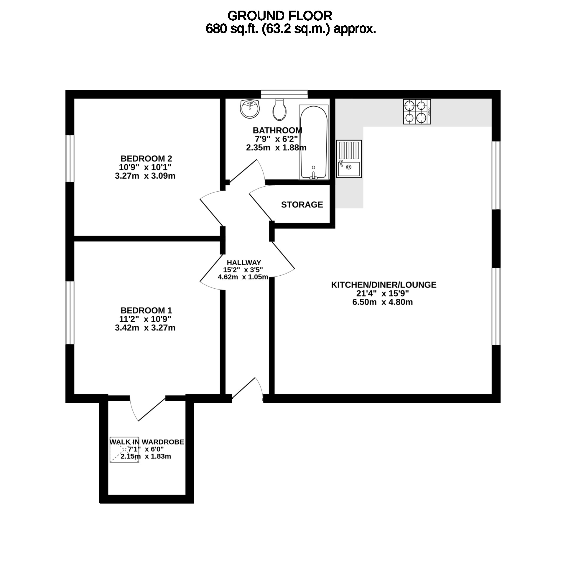 Floorplan - 3 Auldyn Court, Ramsey, IM8 2TP. - Plan 1 of 1