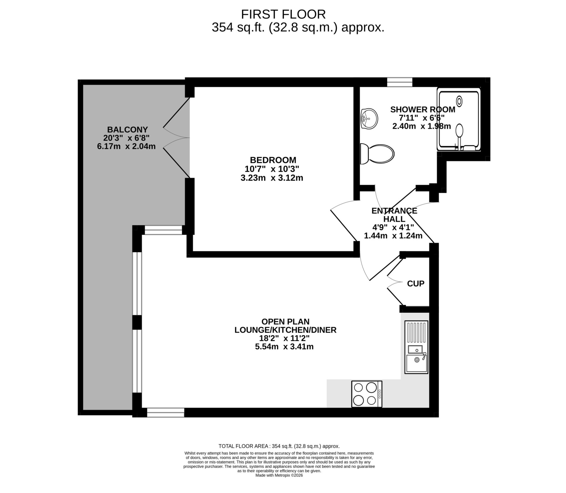 Floorplan - Apt. 4 Empress Apartments, Central Promenade, Douglas, IM2 4EE. - Plan 1 of 1