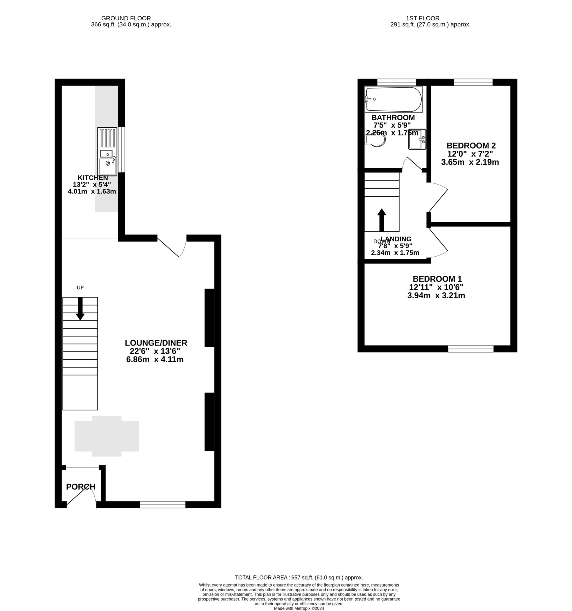 Floorplan - 12 Marsden Terrace, Ramsey, IM8 3DS. - Plan 1 of 1
