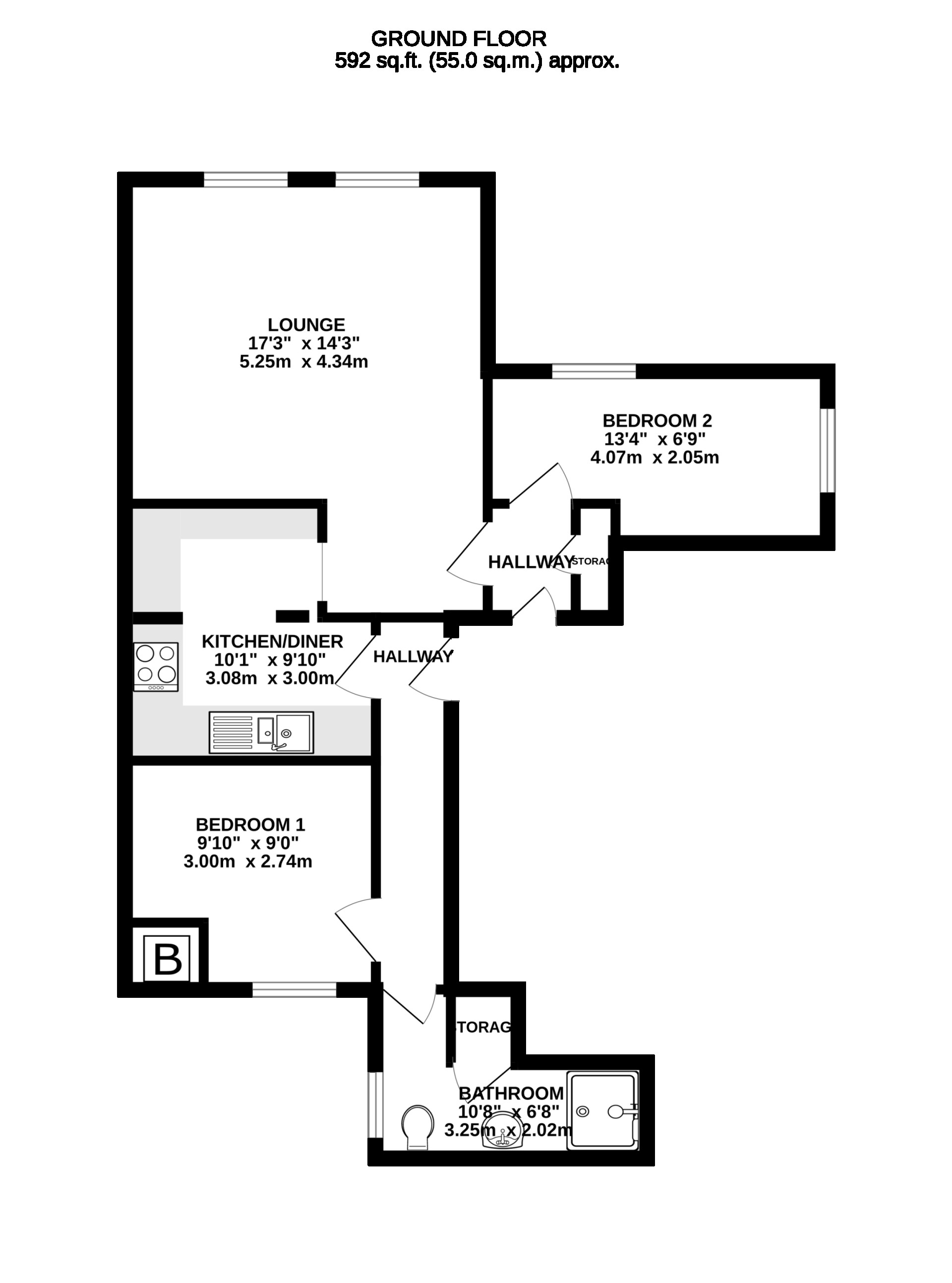 Floorplan - Apt. 4 Holmleigh, Brookhill Road, Ramsey, IM8 2HY. - Plan 1 of 1