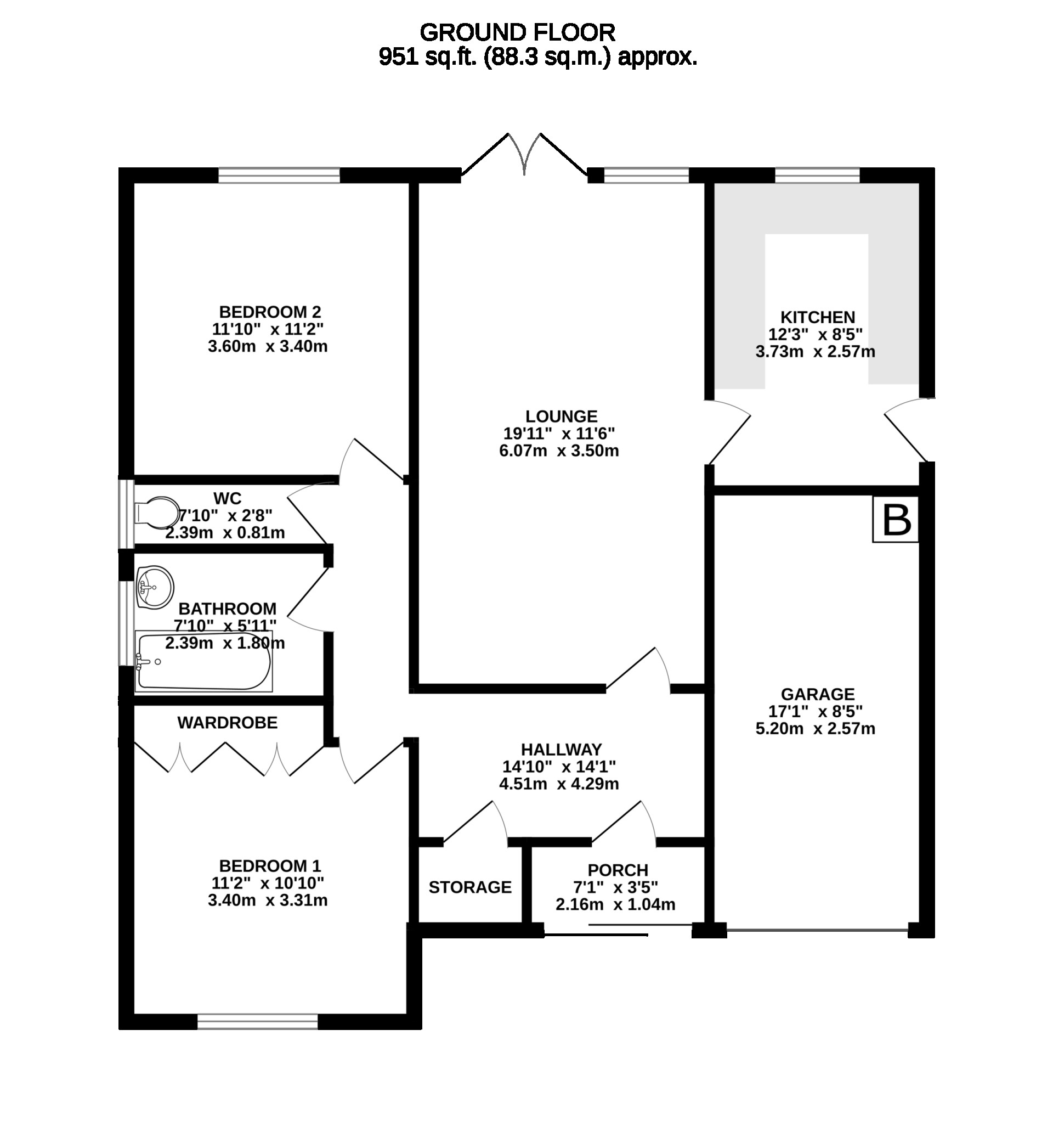 Floorplan - 8 Claughbane Avenue, Ramsey, IM8 2BE. - Plan 1 of 1
