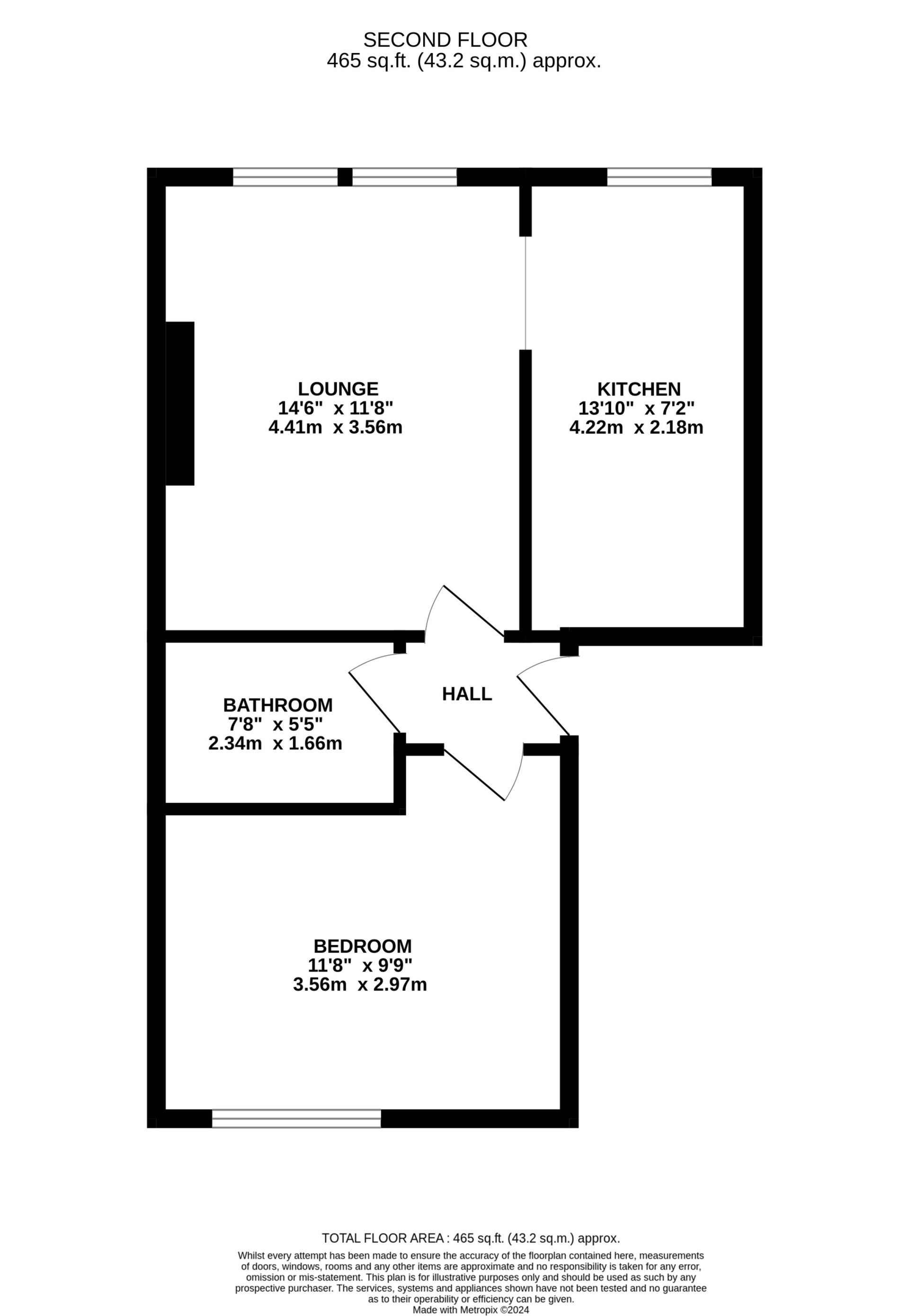 Floorplan - Apt. 3, 128 Bucks Road, Douglas, IM1 3AH. - Plan 1 of 1