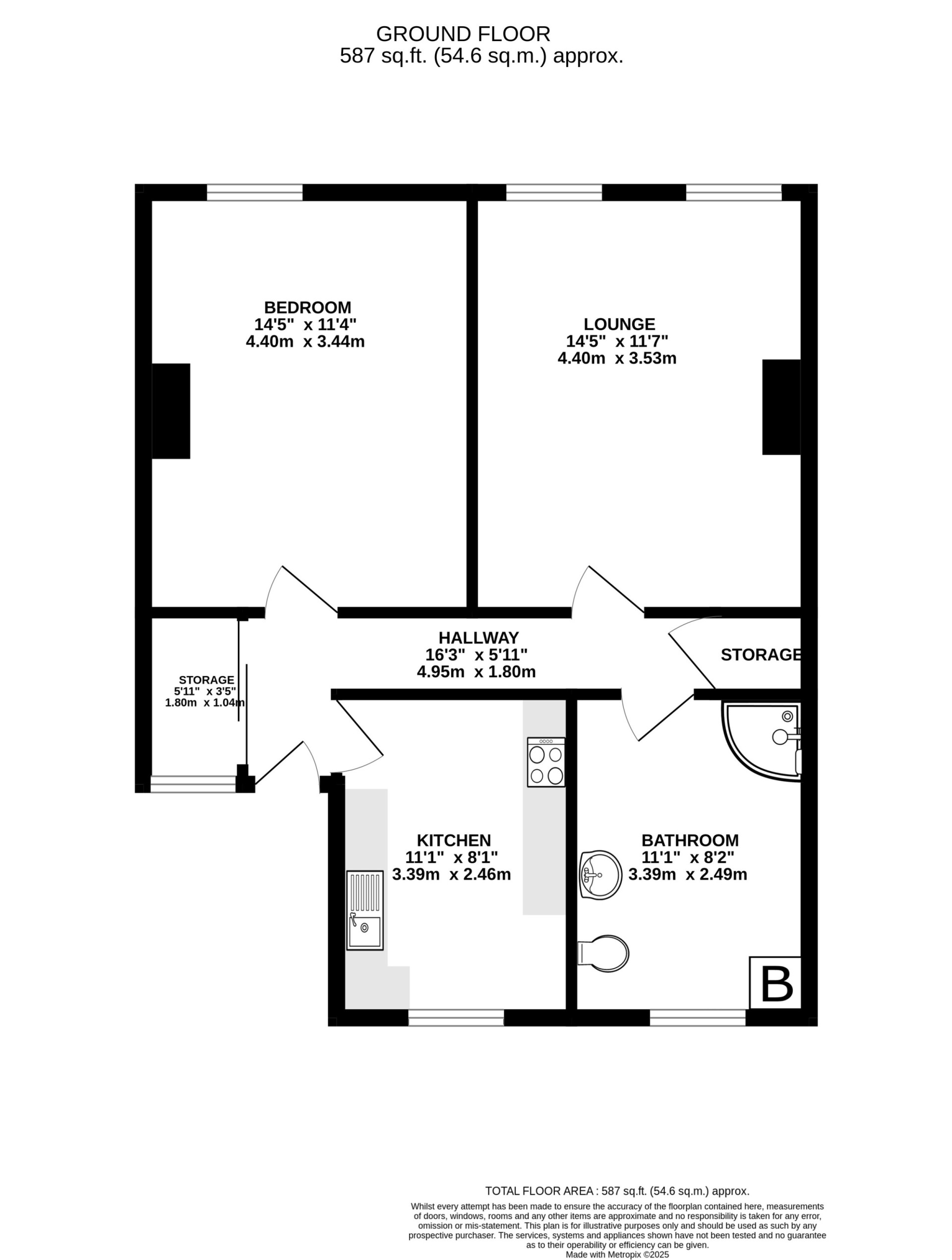Floorplan - Flat 5, Viking House, Mooragh Promenade, Ramsey, IM8 3AG. - Plan 1 of 1