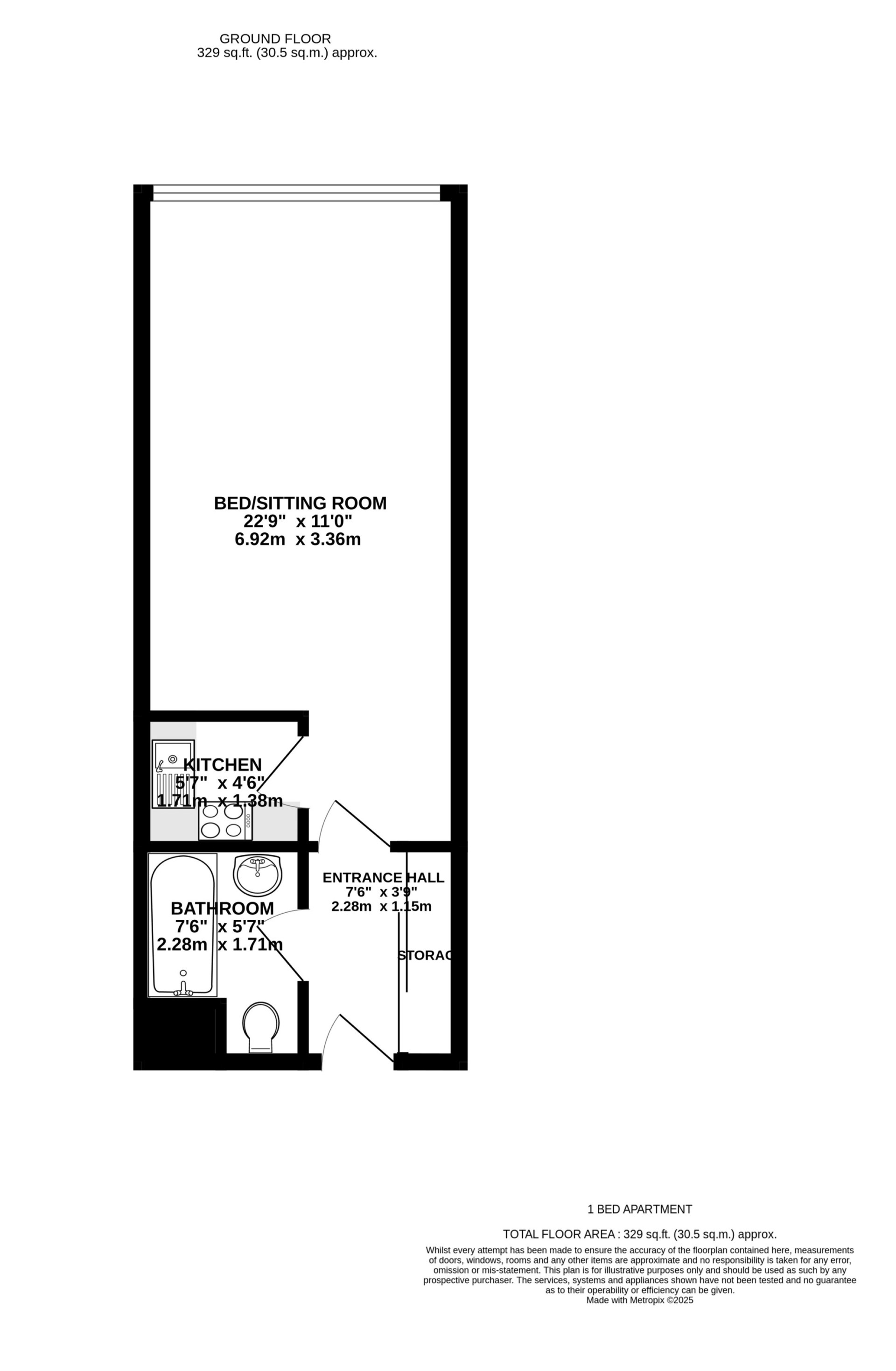 Floorplan - 110 St Pauls Apartments, St Pauls Square, Ramsey, IM8 1LE. - Plan 1 of 1