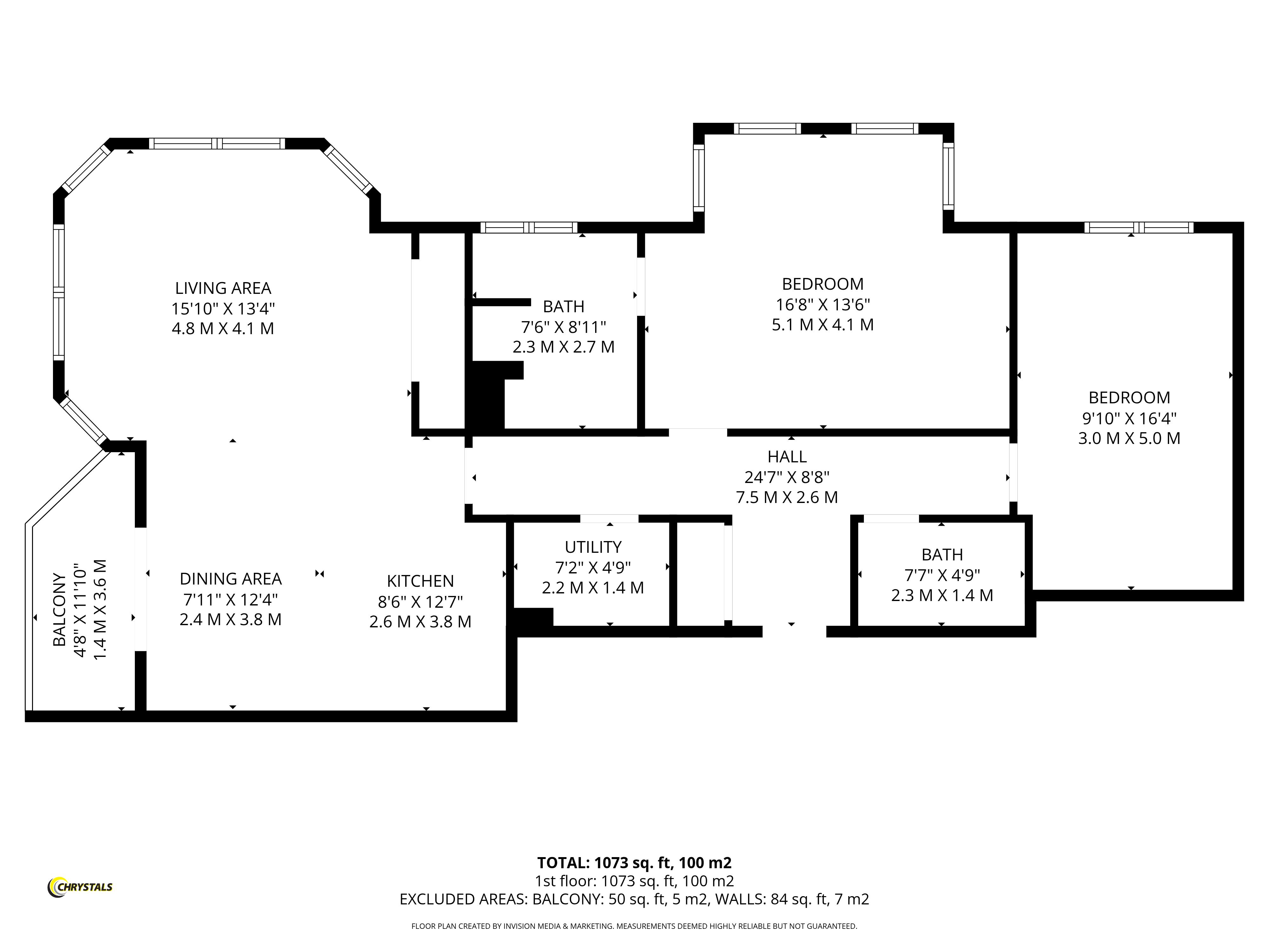 Floorplan - 9 Empress Apartments, Central Promenade, Douglas IM2 4EE. - Plan 1 of 1