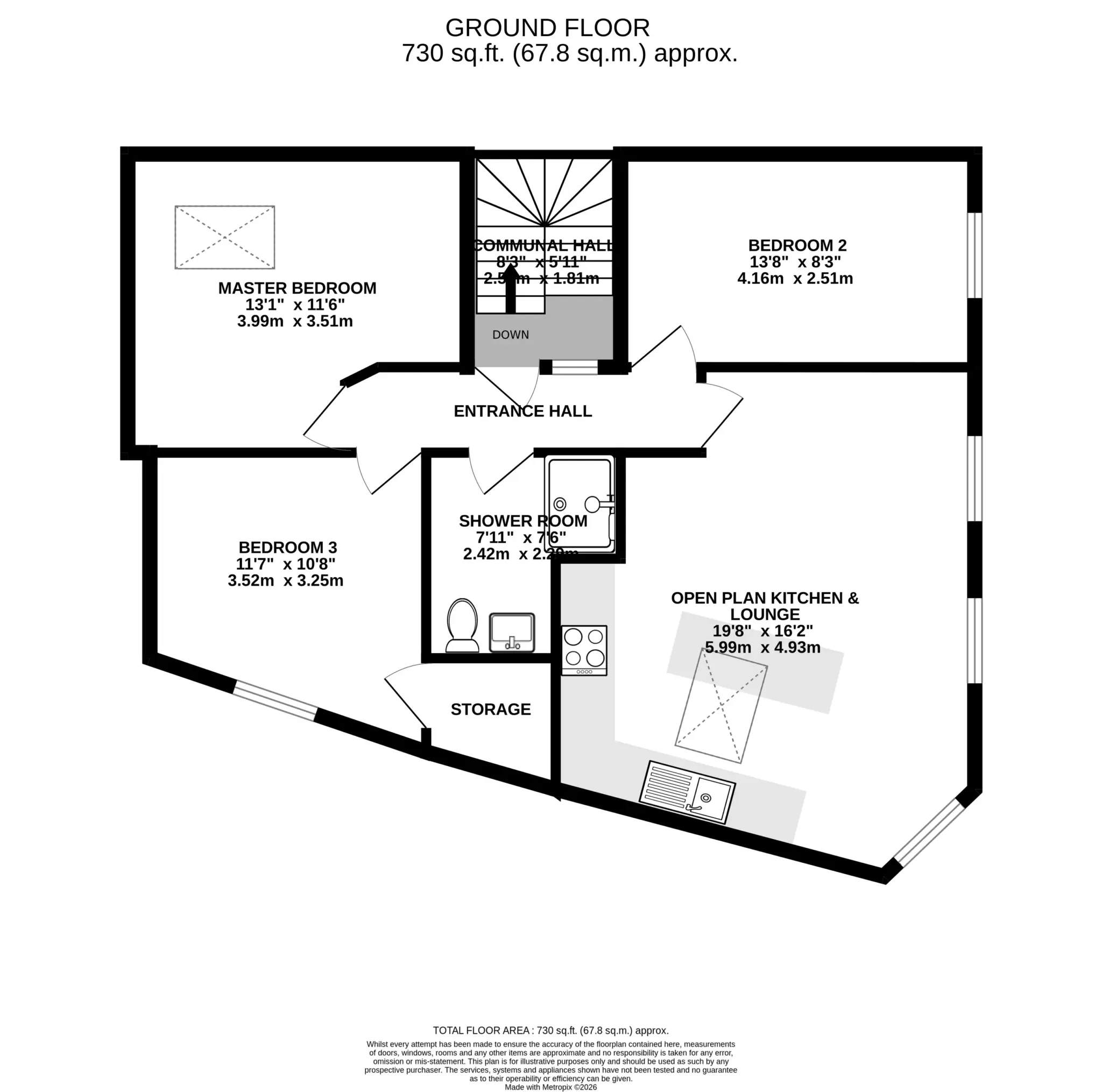 Floorplan - Apartment 4, Seacliffe House, Port St Mary. - Plan 1 of 1