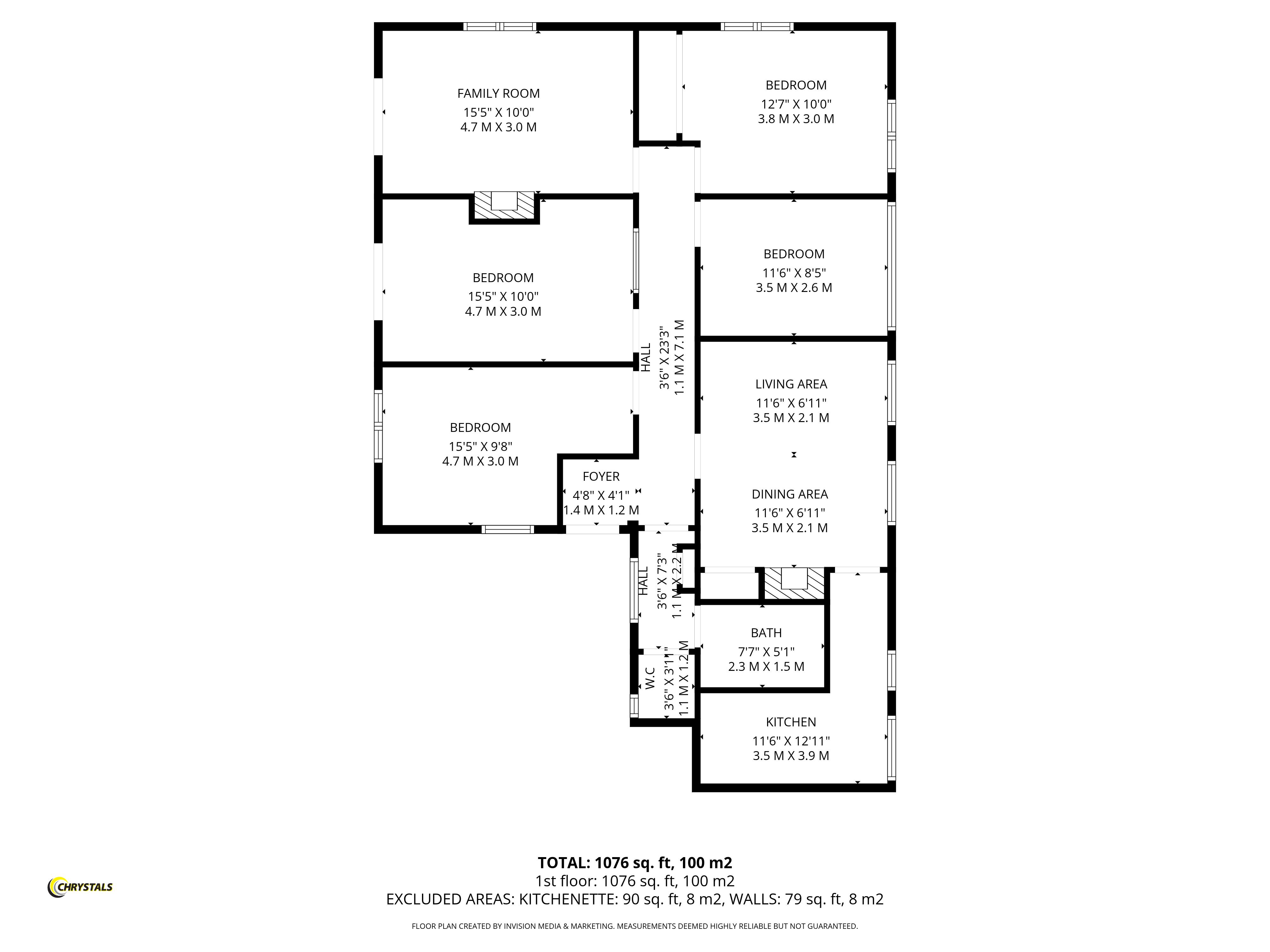 Floorplan - The Bungalow, West Baldwin IM4 5EU, Union Mills. - Plan 1 of 1