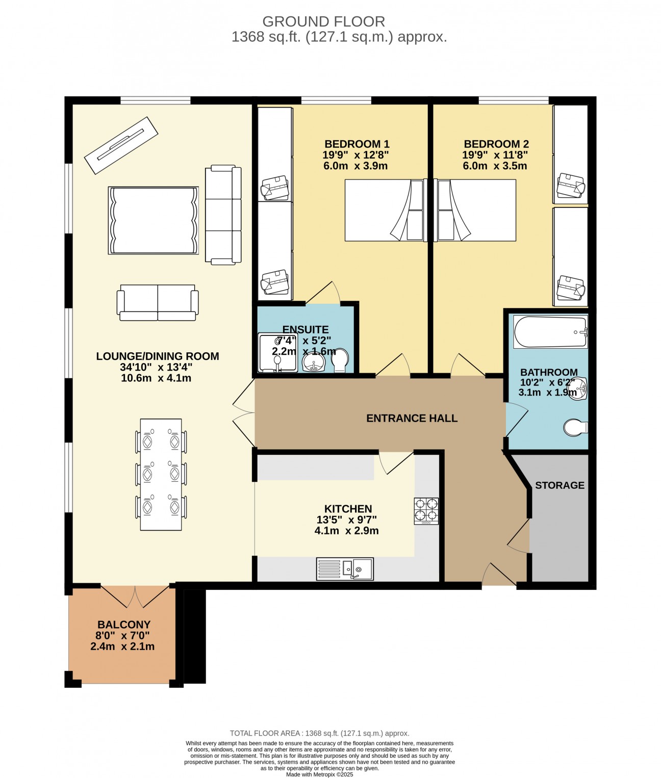Floorplan - Apartment 14, The Pavillions, Fairway Drive, Ramsey, Isle of Man, IM8 2BA. - Plan 1 of 1