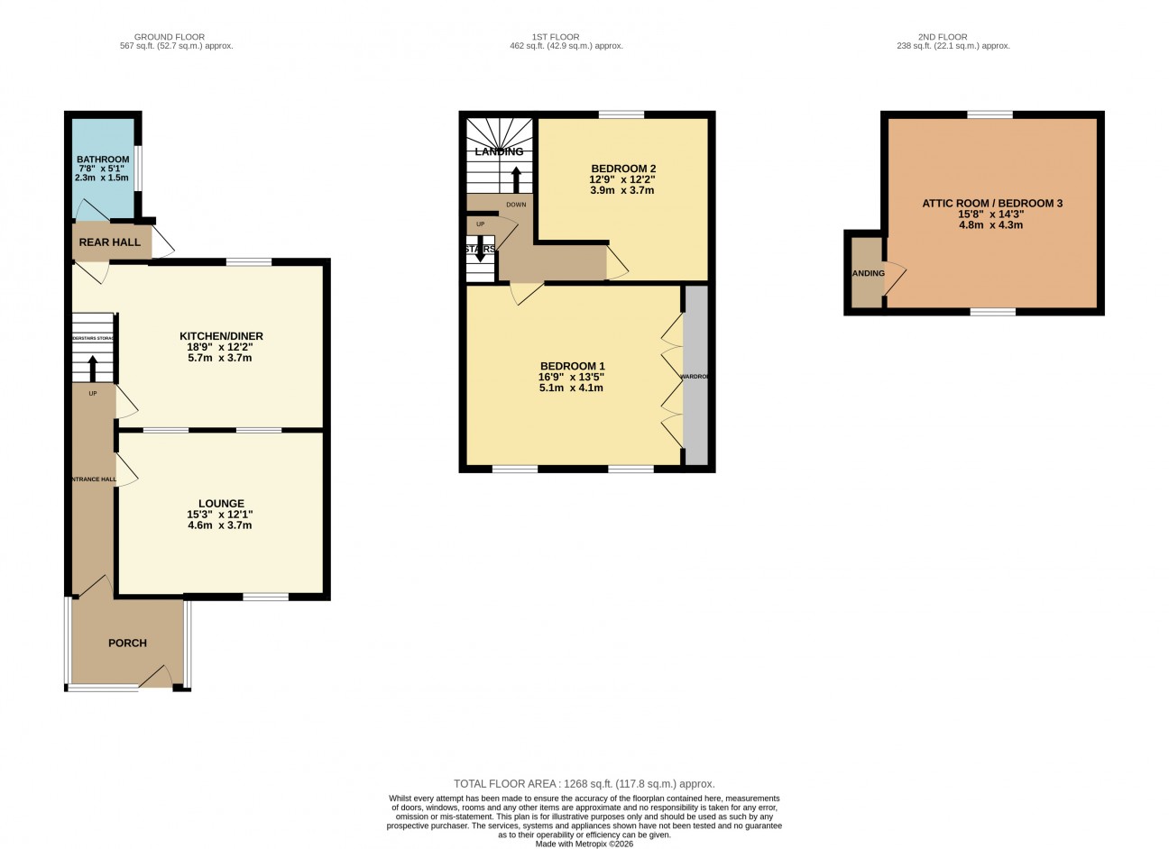 Floorplan - 4, Georges Terrace, Douglas, IM1 1AL. - Plan 1 of 1