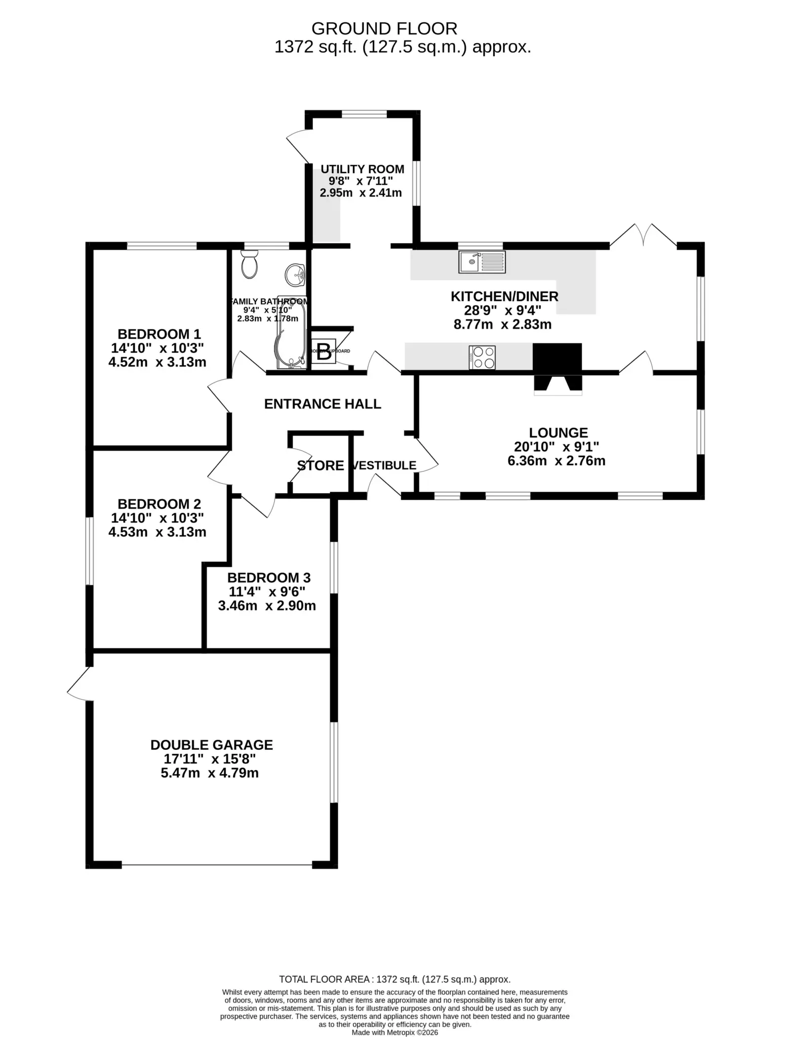 Floorplan - 5 Moaney Quill Close, Lonan, Laxey. - Plan 1 of 1