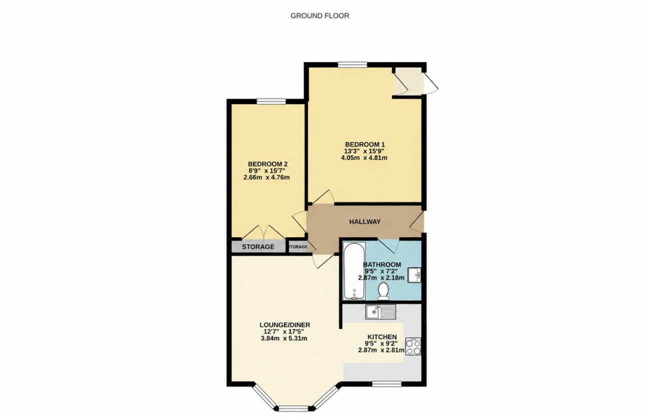 Floorplan - 36 Piccadilly Court, Queens Promenade, Isle of Man, IM2 4NS, Douglas. - Plan 1 of 1