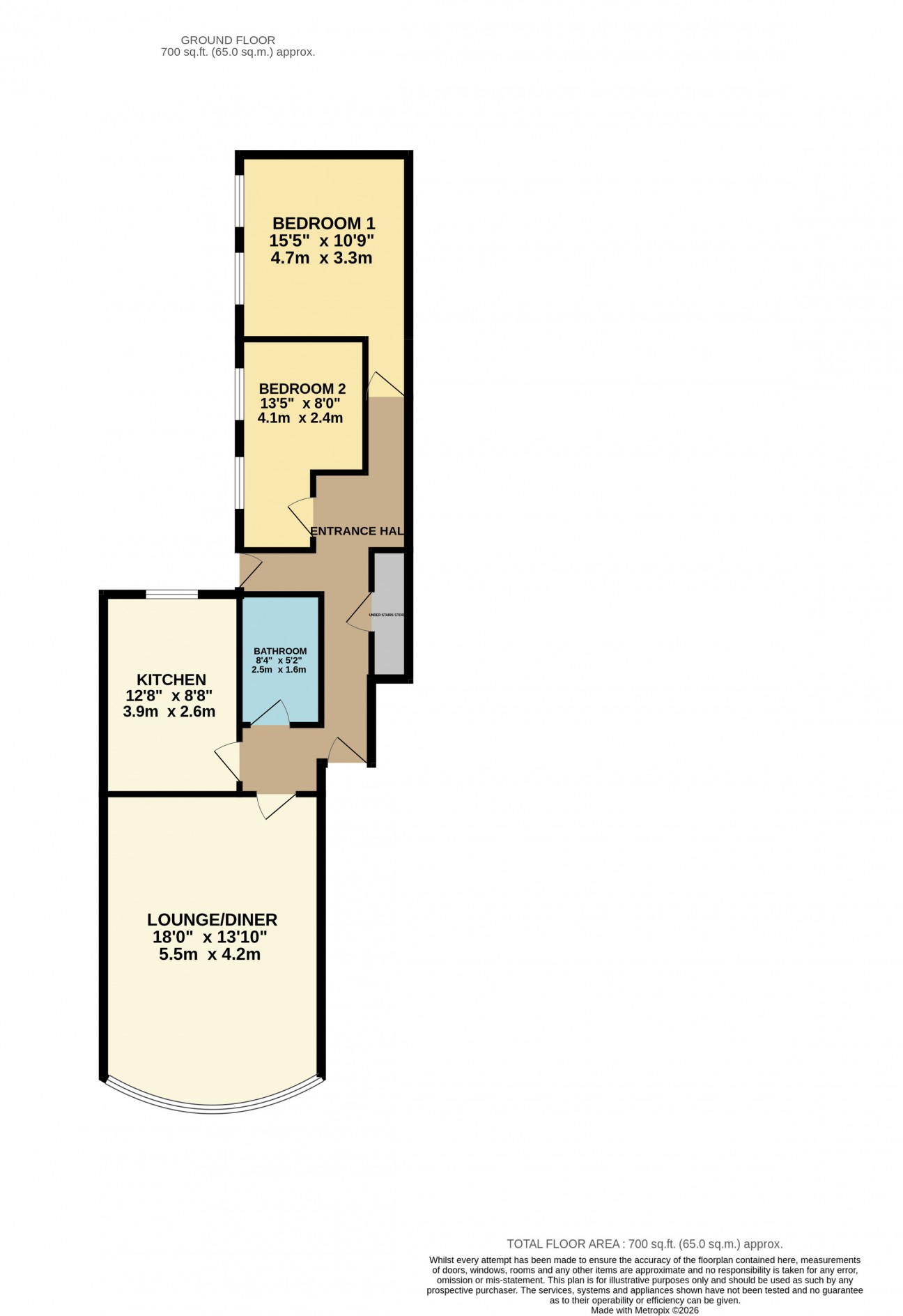 Floorplan - Flat 1, 12 Murrays Road, IM2 3HT, Douglas. - Plan 1 of 1