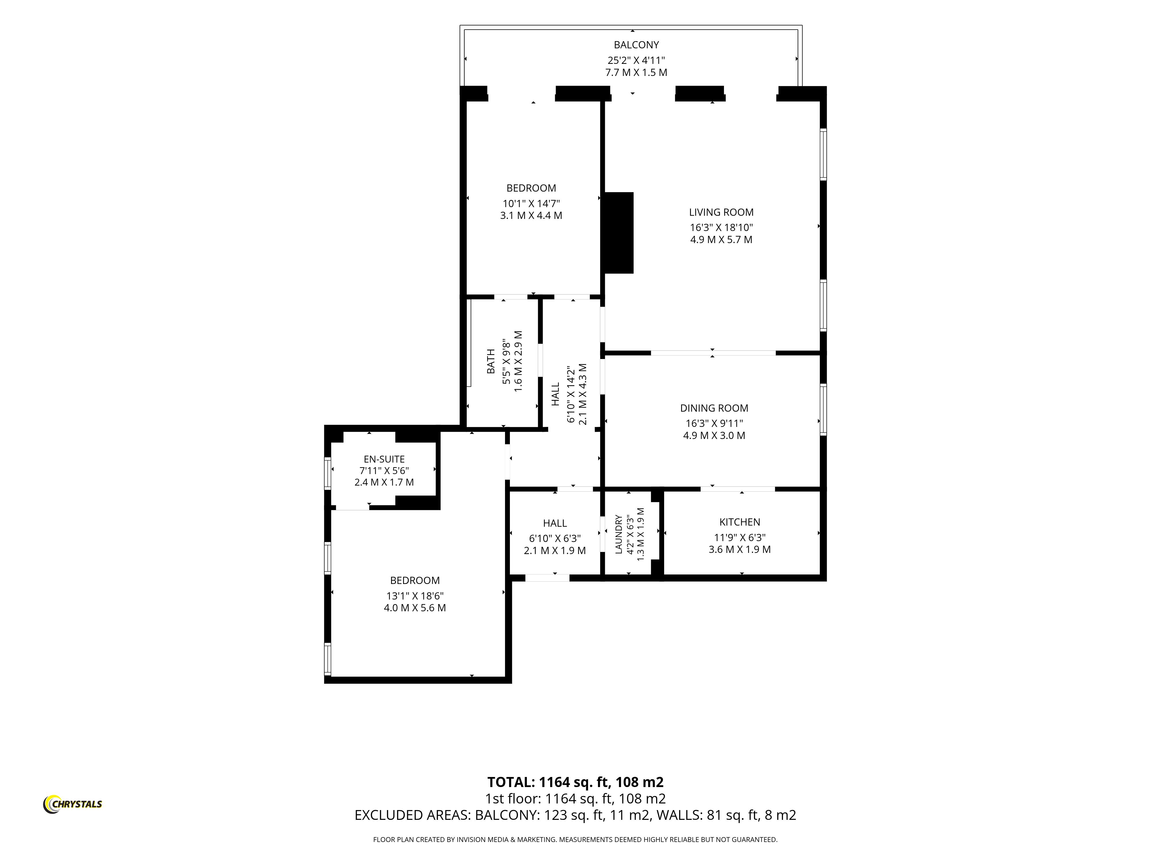 Floorplan - Flat 12 Douglas Head Apartments, Douglas IM1 5BY. - Plan 1 of 1