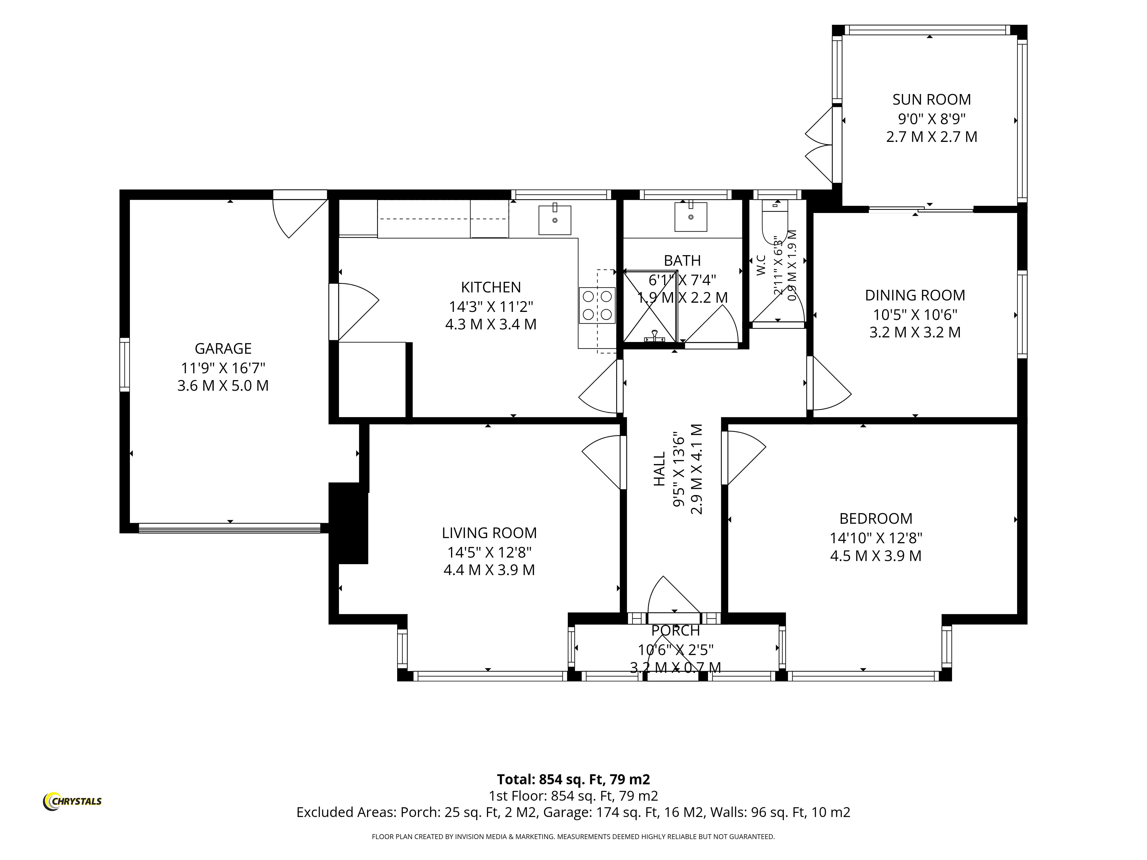 Floorplan - Sunnymead, Ballafesson Road, Port Erin IM9 6TU. - Plan 1 of 1