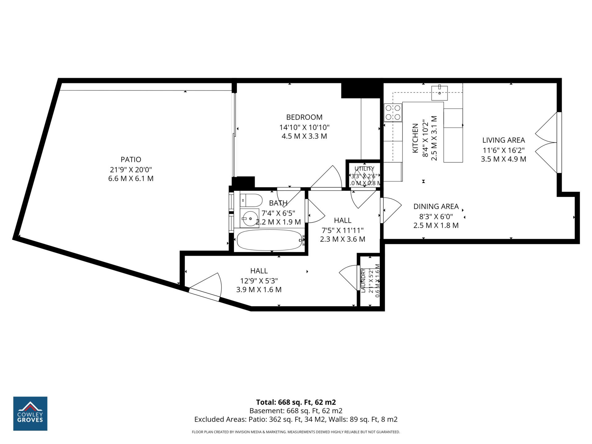 Floorplan - Apt. 61 Majestic Apartments, King Edward Road, Onchan, IM3 2BE. - Plan 1 of 1