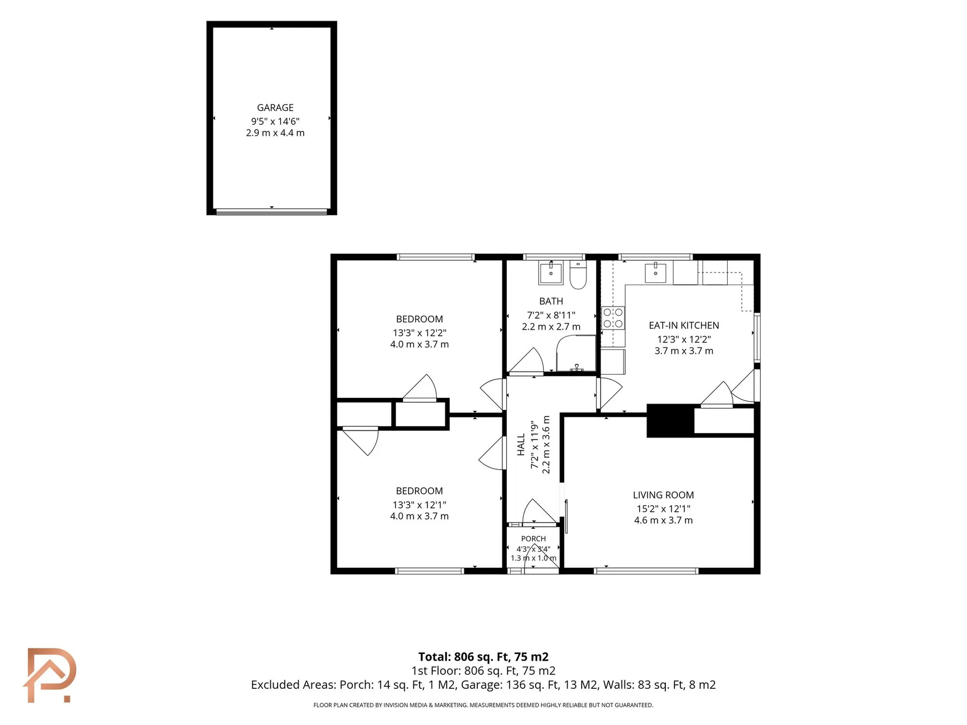 Floorplan - 2 bed detached bungalow for sale in Silverburn Drive, Ballasalla, IM9. - Plan 1 of 1
