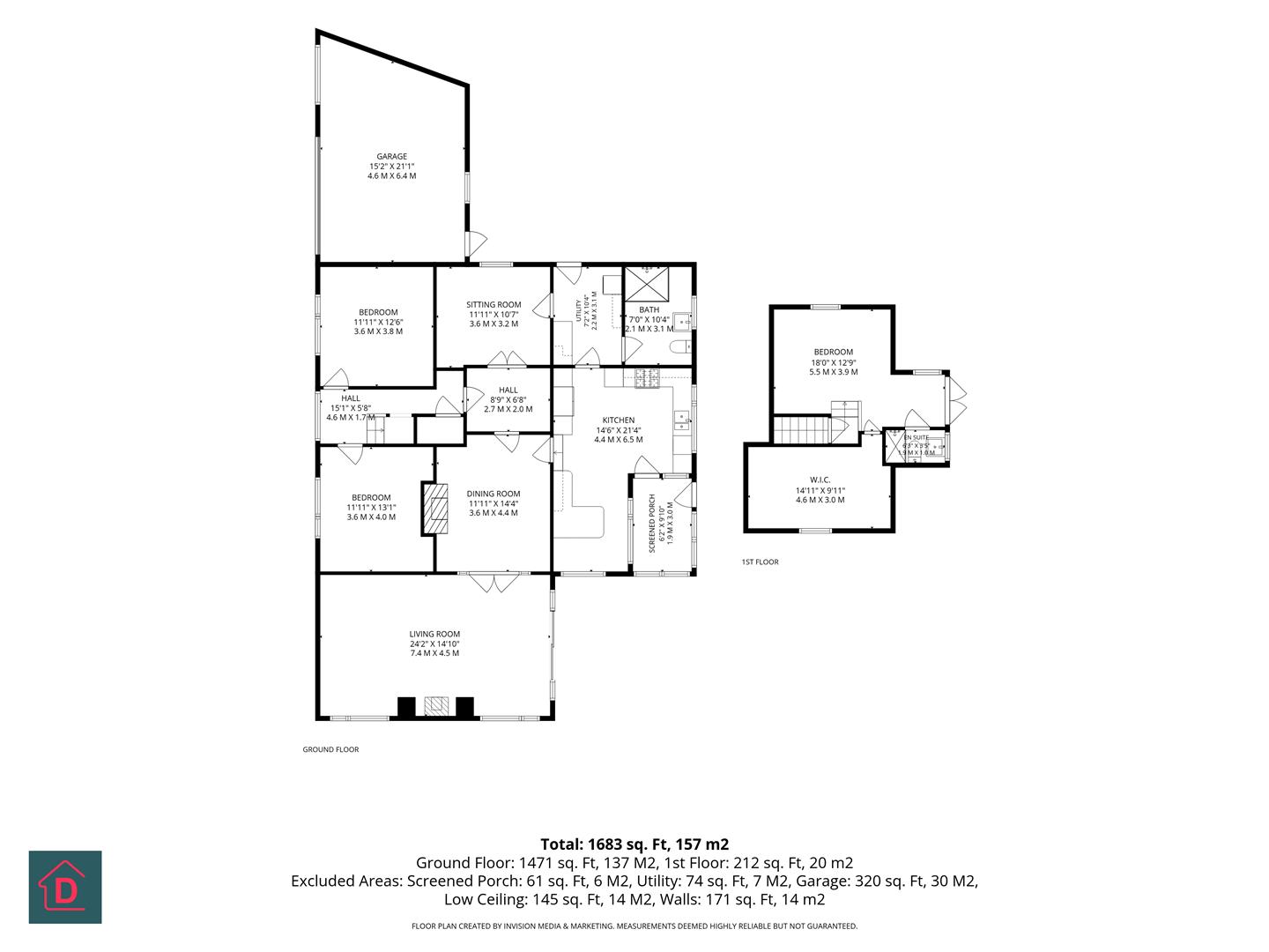 Floorplan - Hillcrest Douglas Road, Kirk Michael, Isle Of Man. - Plan 1 of 1