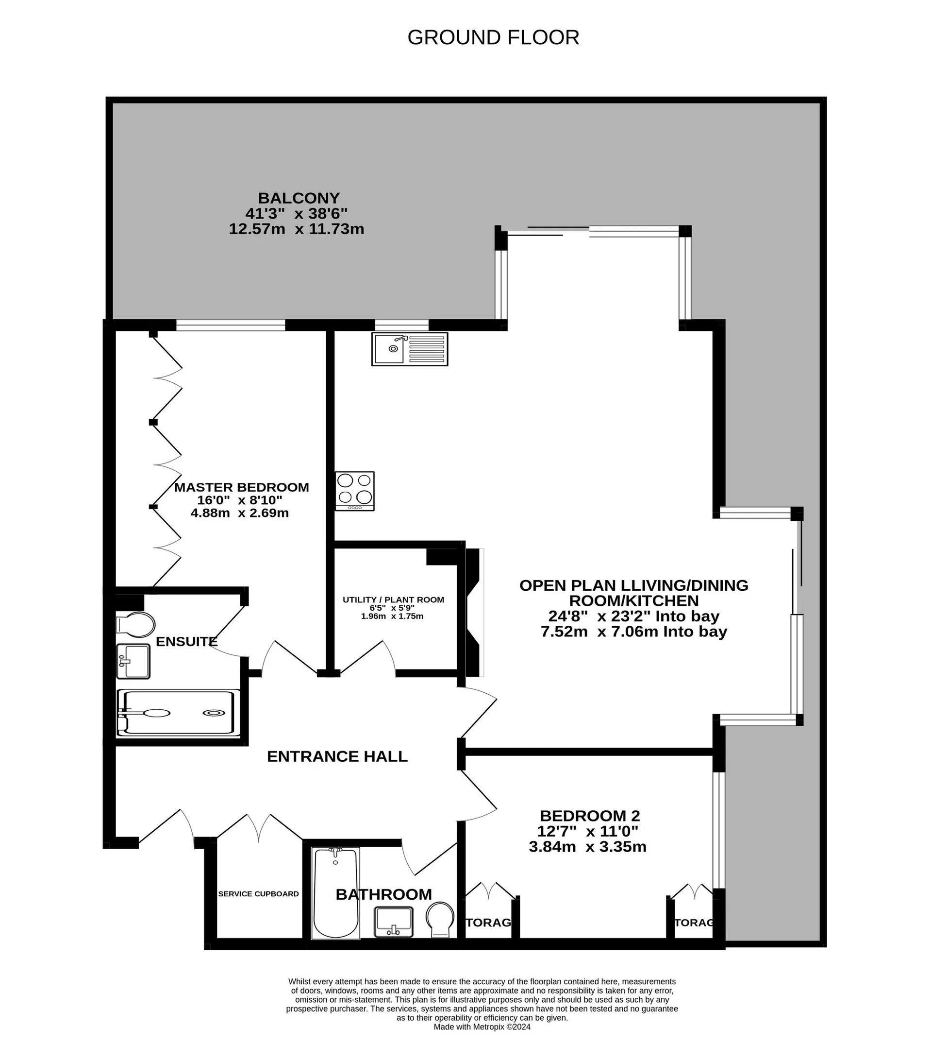 Floorplan - 2 bed apartment to rent in 2 The Point, Douglas Head Road. - Plan 1 of 1