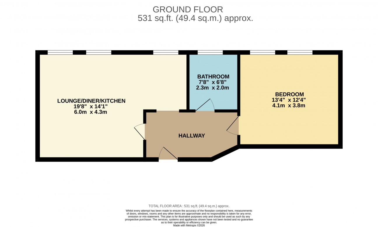 Floorplan - 8 Ascog Hall, Stanley Mount East, Ramsey, IM8 1NP. - Plan 1 of 1