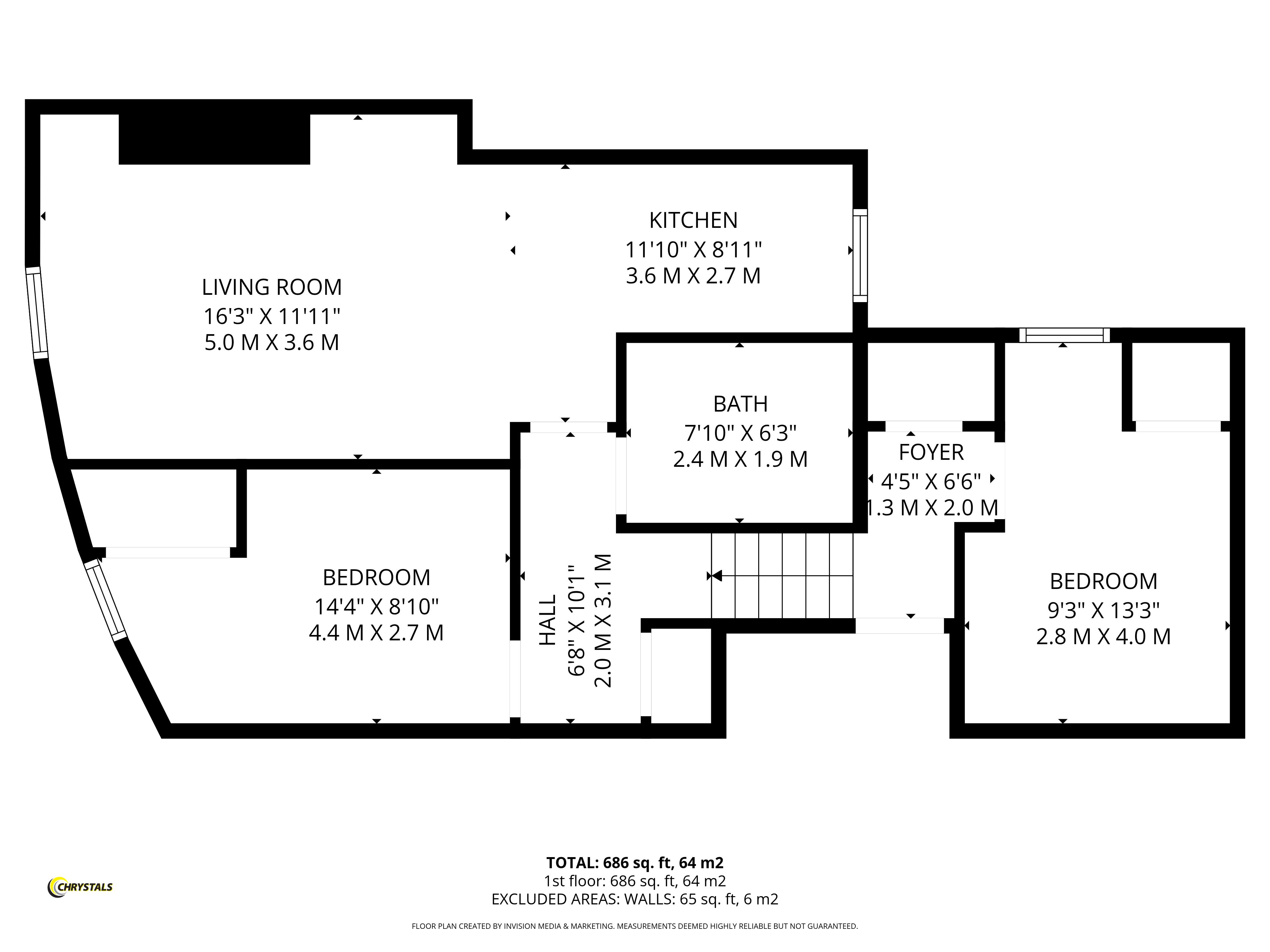 Floorplan - 9 Delamere Apartments, Castle Drive, Douglas IM2 4LX. - Plan 1 of 1