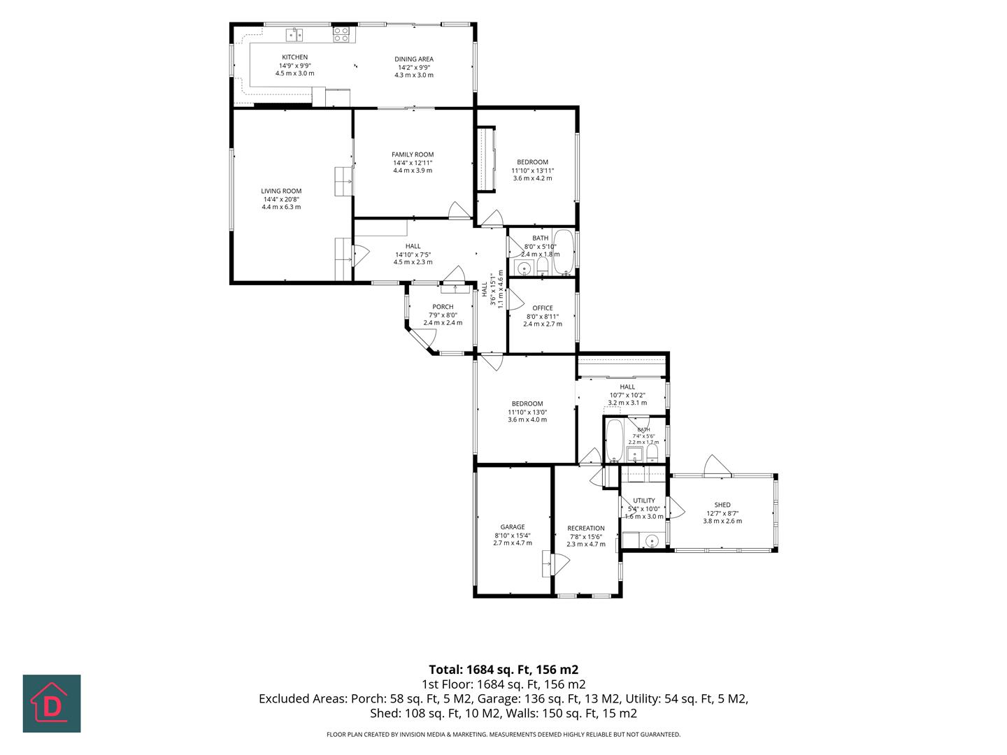 Floorplan - Wharfedale, Booilushag, Ballajora Hill, Maughold, Bride. - Plan 1 of 1