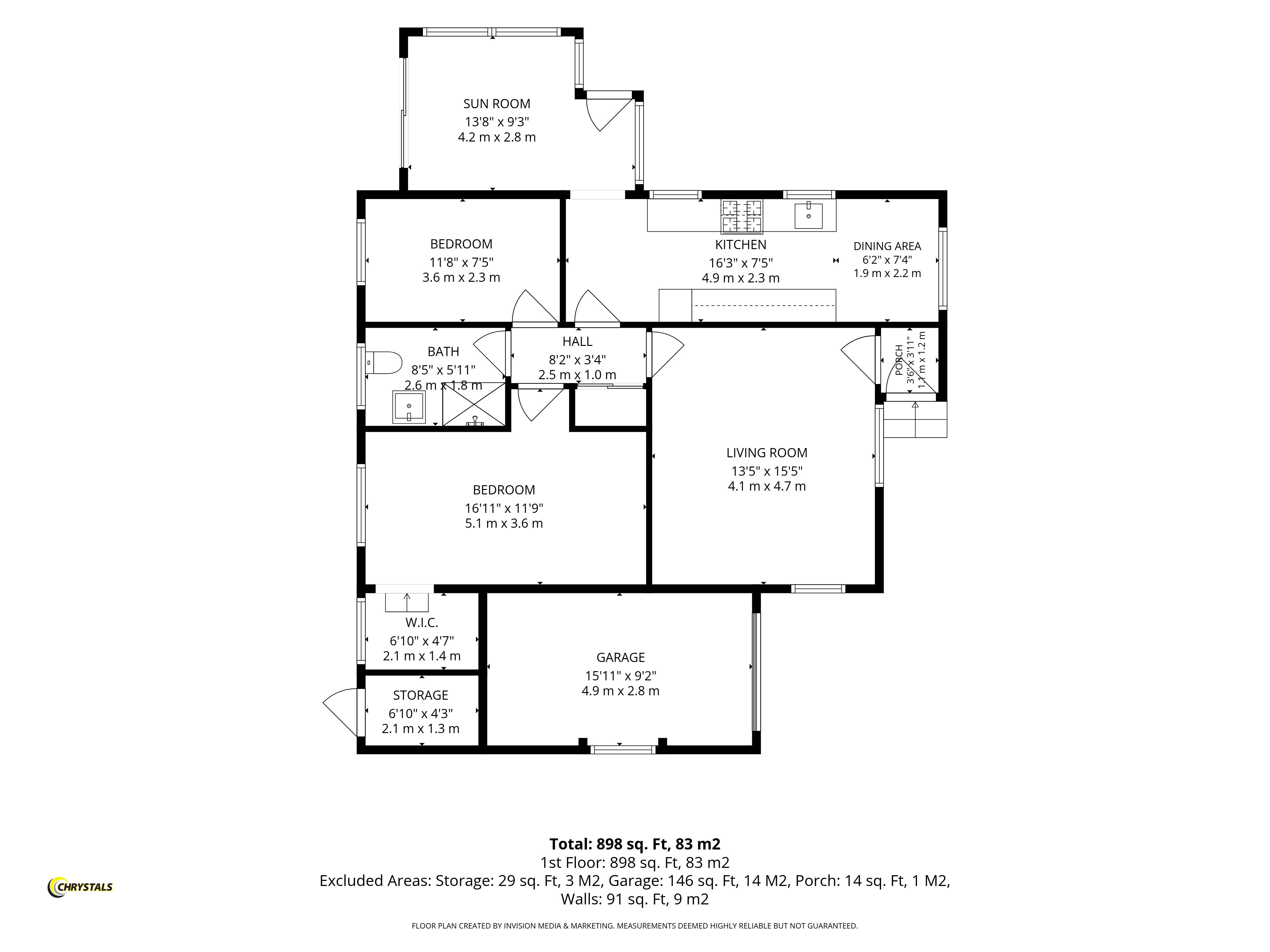 Floorplan - 3 Close Cam, Port Erin IM9 6NB. - Plan 1 of 1