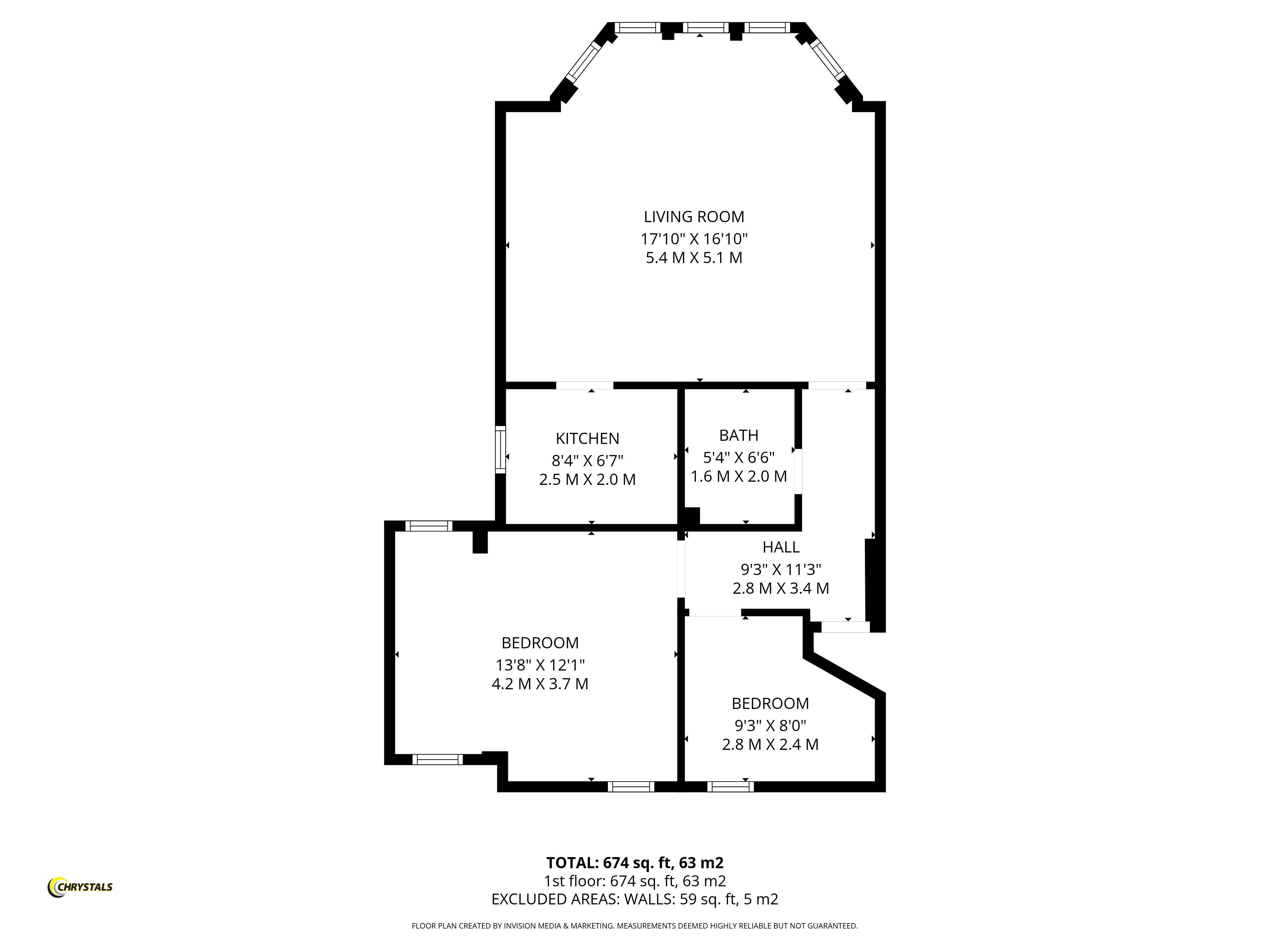 Floorplan - 6 Falcon Cliff Apartments, Douglas IM2 4LD. - Plan 1 of 1