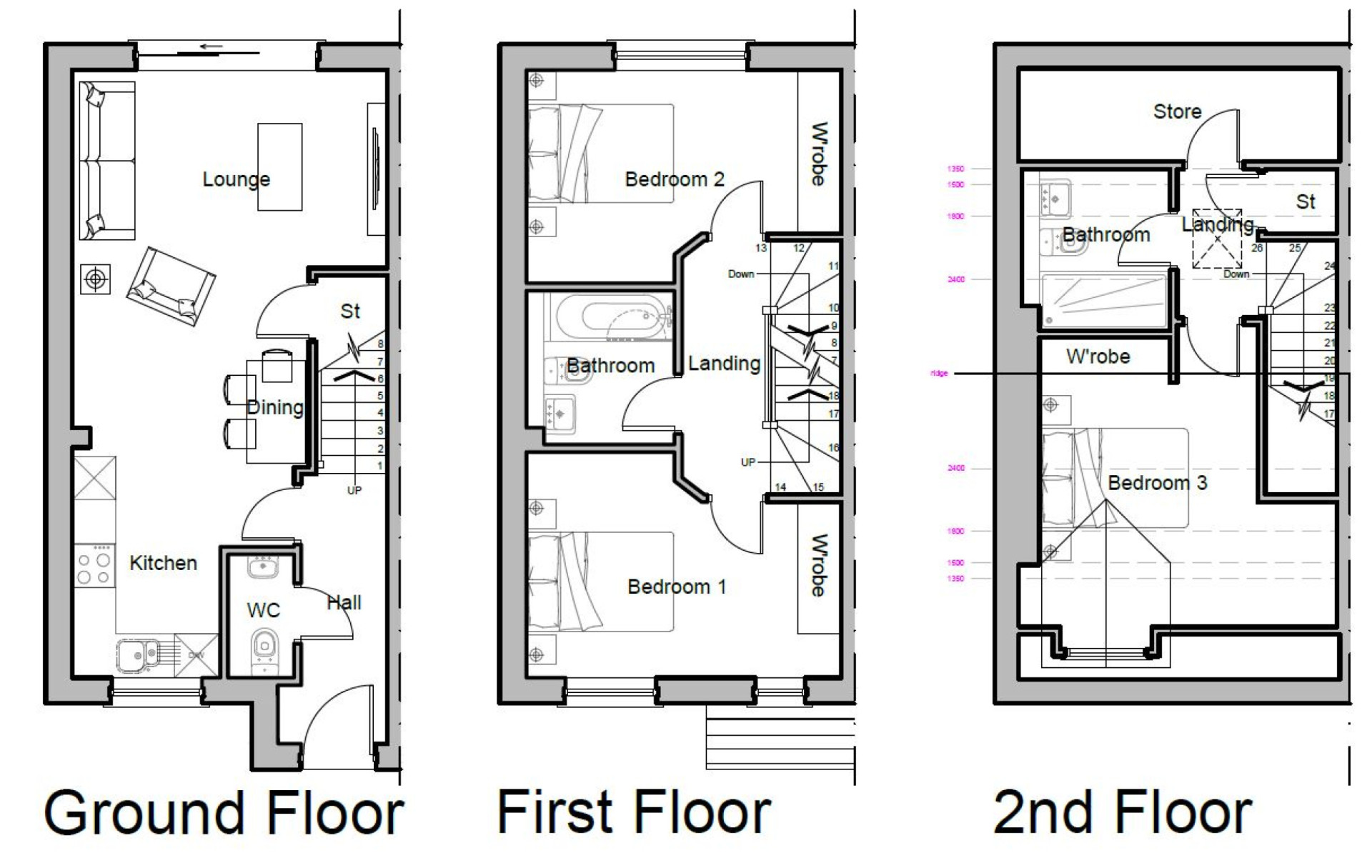 Floorplan - Plot 14 Oatlands, Oatlands Road, Andreas, IM7 4ER. - Plan 1 of 1