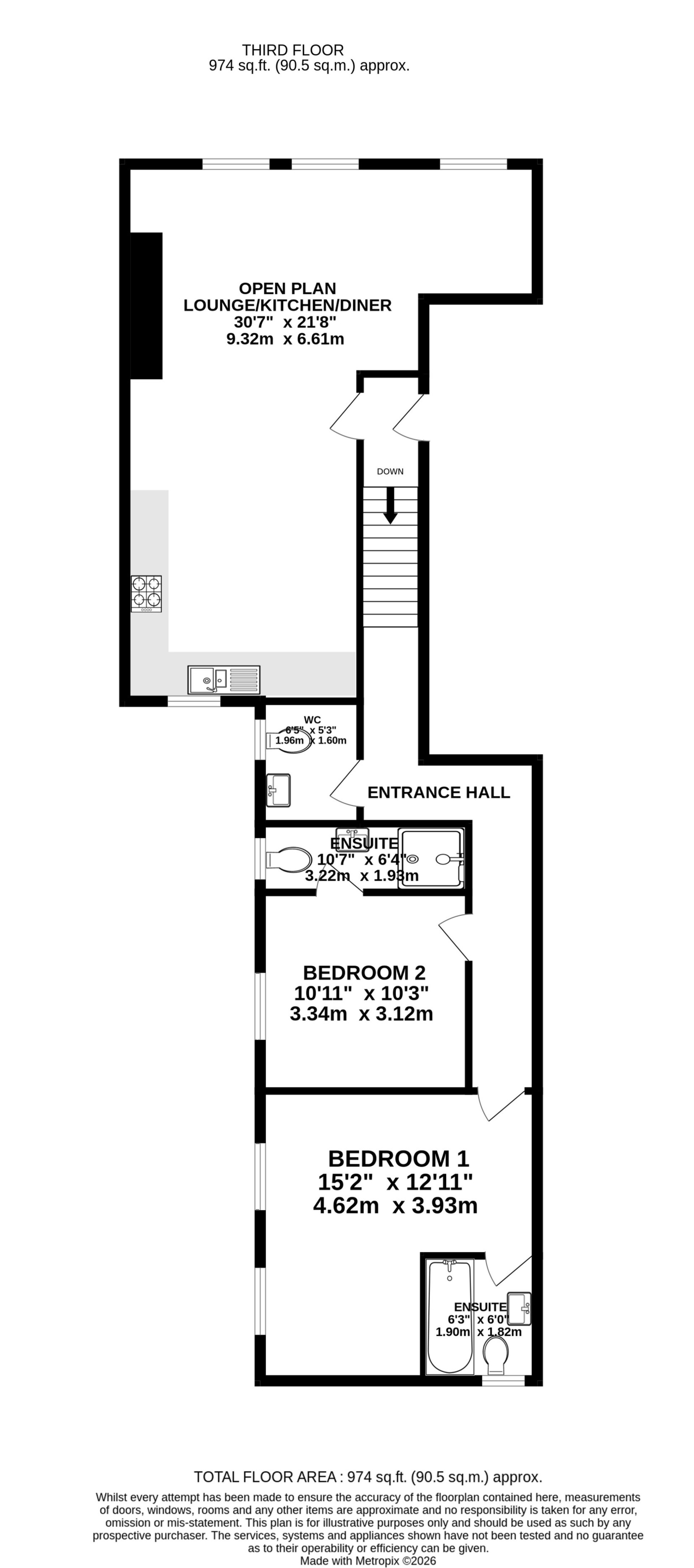 Floorplan - Apt. 5 Kenilworth Apartments, Central Promenade, Douglas, IM2 4LU. - Plan 1 of 1