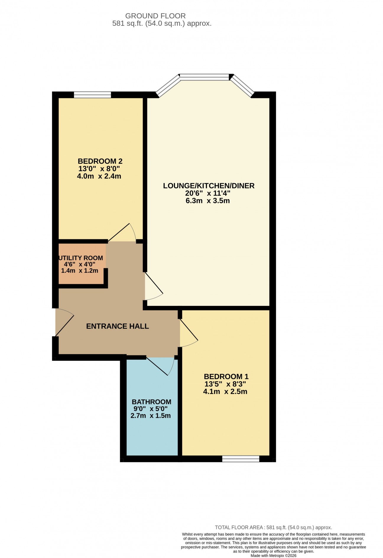 Floorplan - Harwood Court, Flat 4, North Shore Road, Ramsey, IM8 3AN. - Plan 1 of 1