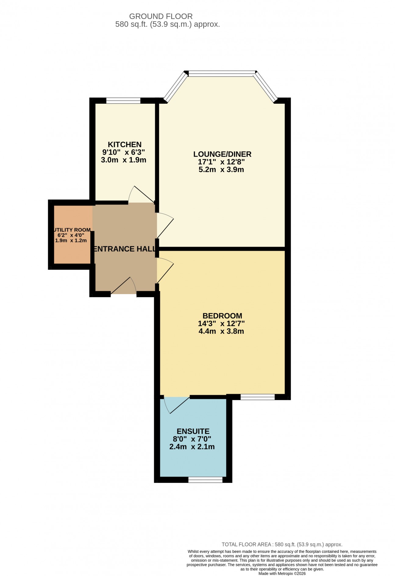 Floorplan - Flat 2, 35 Waterloo Road, Ramsey, IM8 1EQ. - Plan 1 of 1