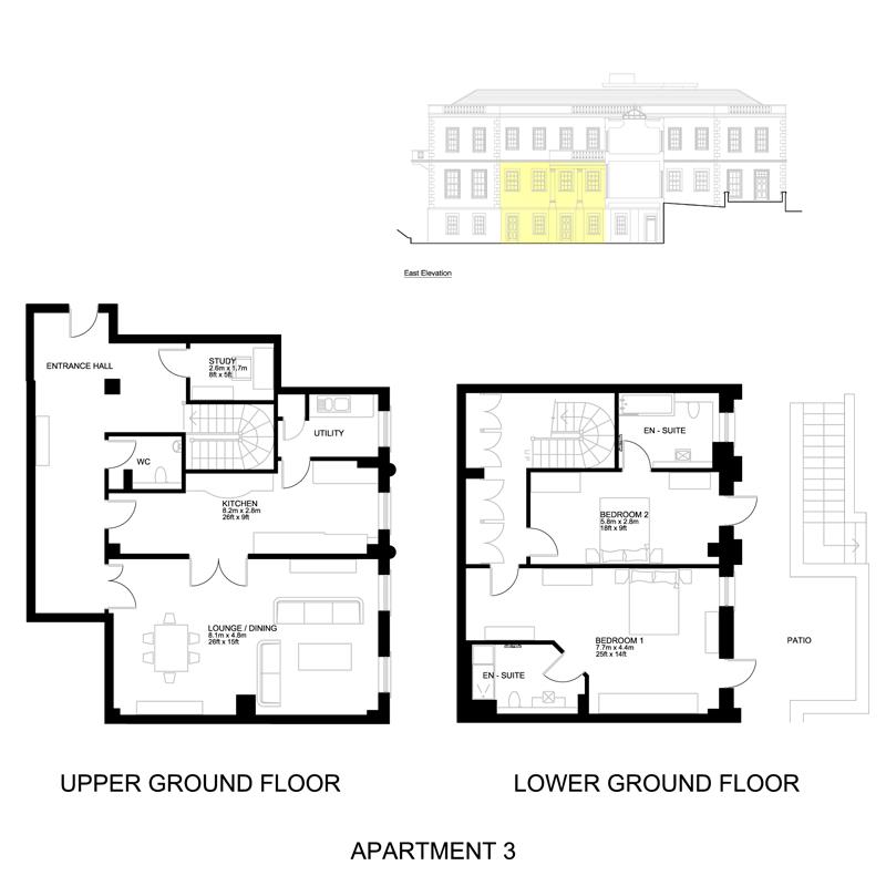 Floorplan - Apartment 3, Coutts House Onchan. - Plan 1 of 1