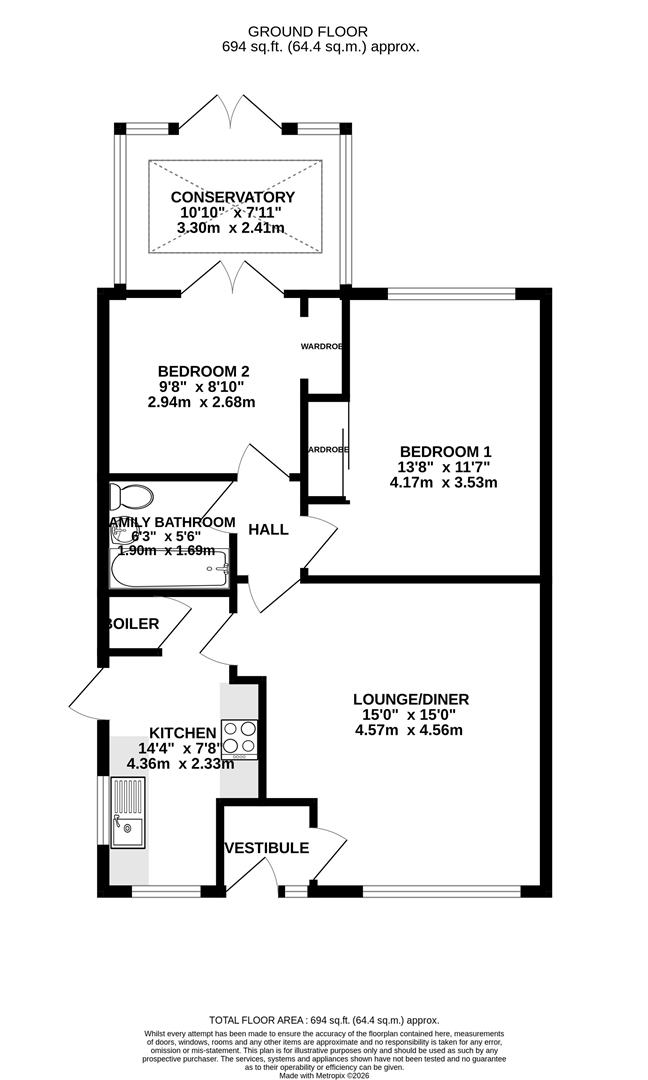 Floorplan - 12 Bowness Crescent Onchan. - Plan 1 of 1
