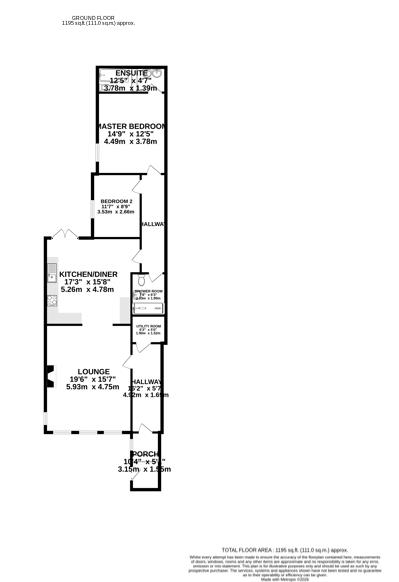 Floorplan - The Garden Flat, 4 Athol House Marine Parade, Peel. - Plan 1 of 1